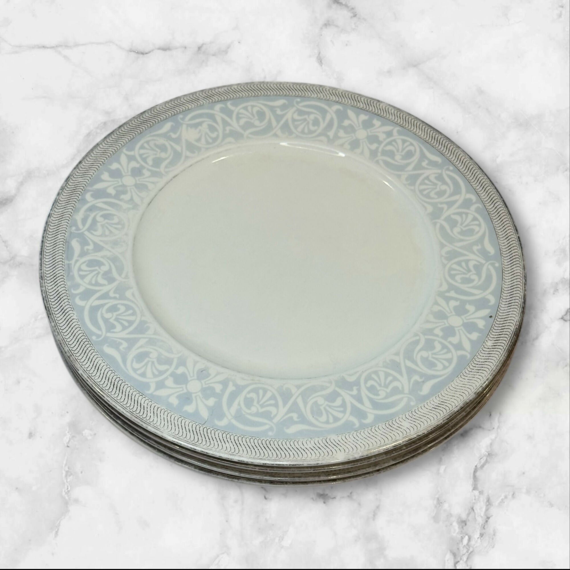 WhitePeony Fine Bone China Dinner Plates 10.75” | Set of 9 | Gently Used