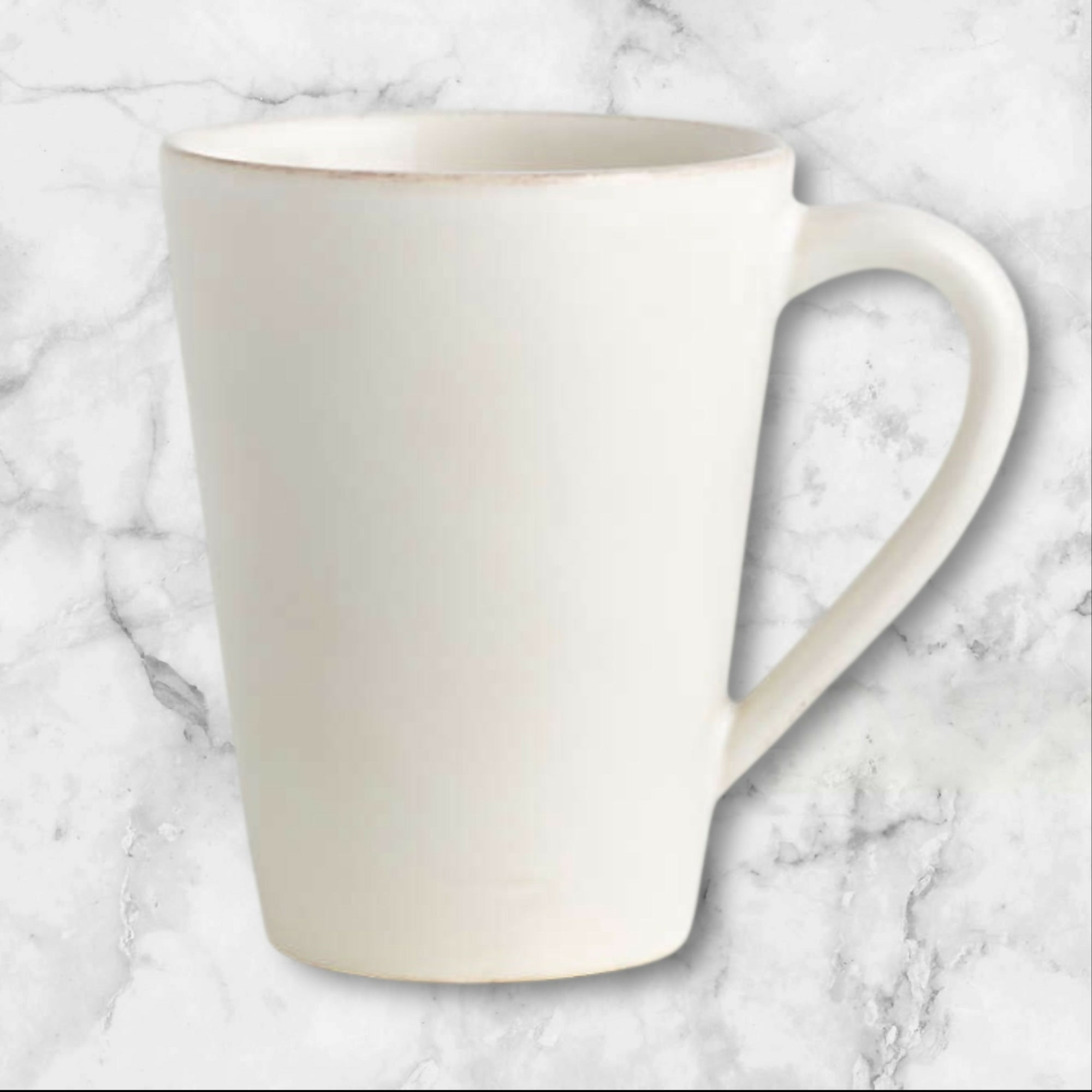 Crate & Barrel Marin White Stoneware Mugs | Set of 4 | Excellent