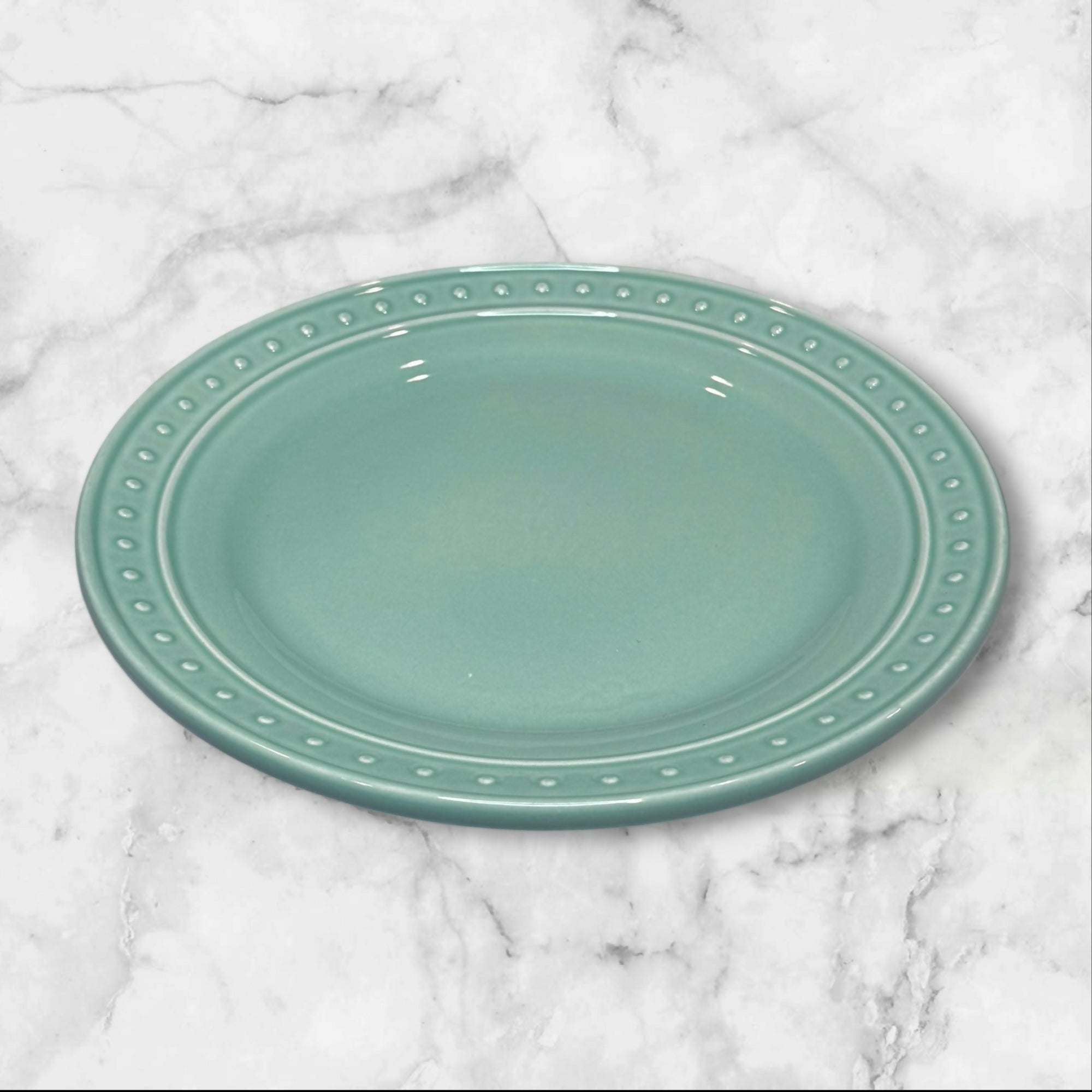 World Market Nantucket Aqua Salad Plates | Set of 4 | 8.5” | Excellent Condition