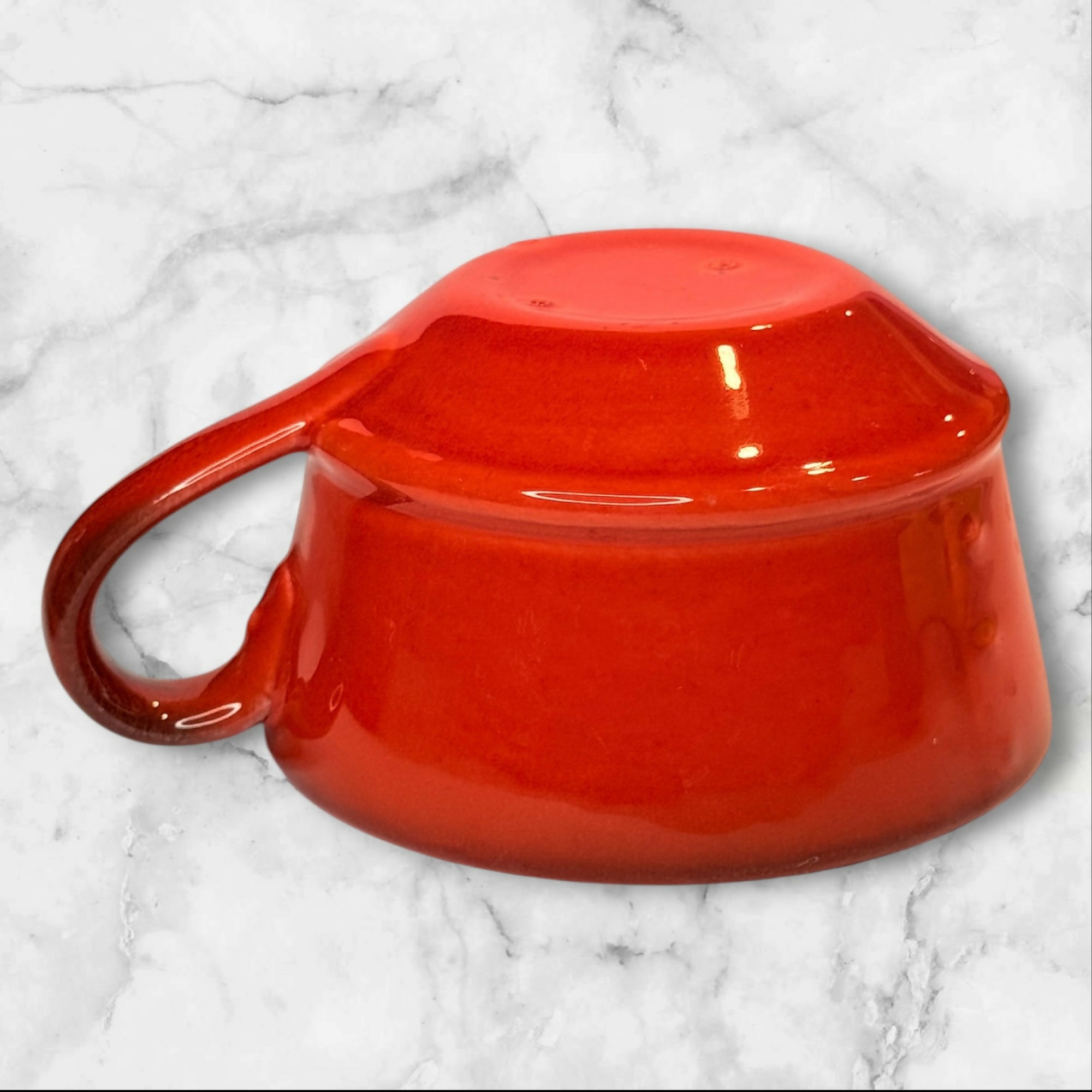 Metlox Poppytrail Red Rooster Red Flat Cups & Creamer | Vintage USA Set