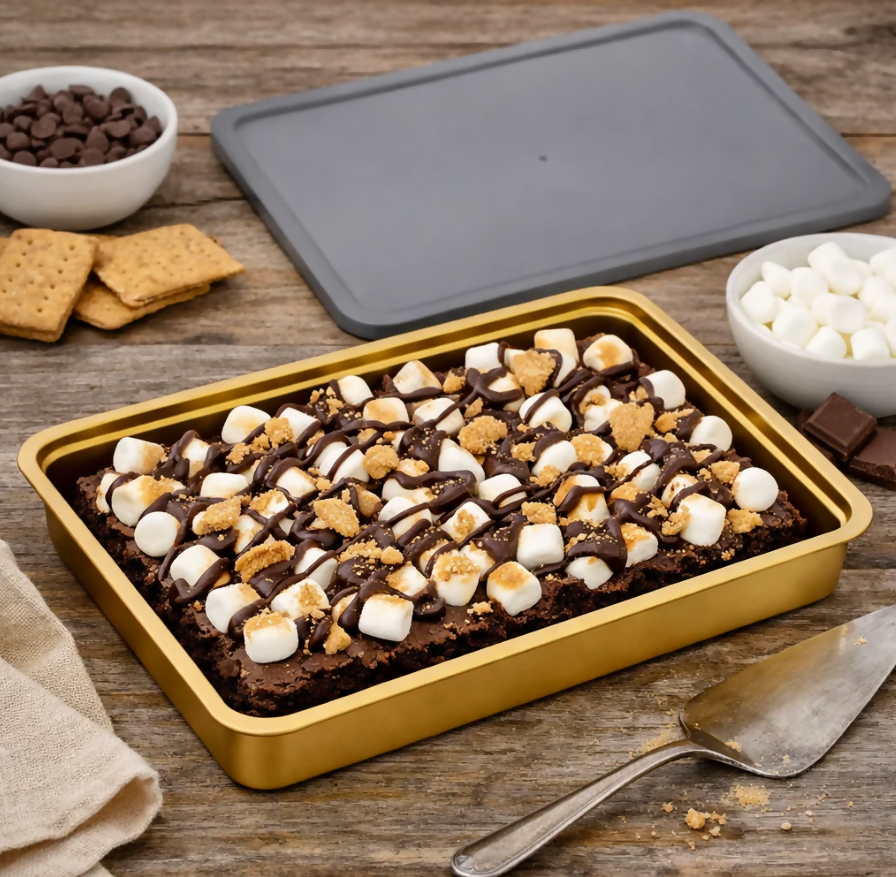 Anygleam Gold Stainless Steel Crisper Box – 1Pc Food Grade Food Storage Container with Lid