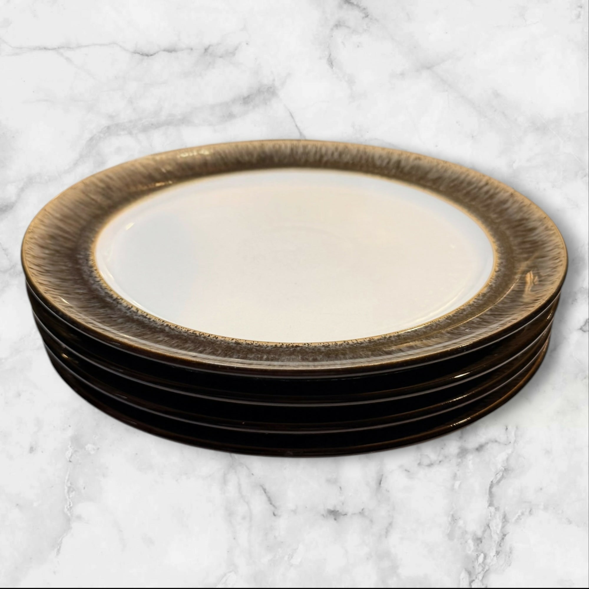 Denby Langley Praline Dinner Plates | Set of 4 | Excellent Condition