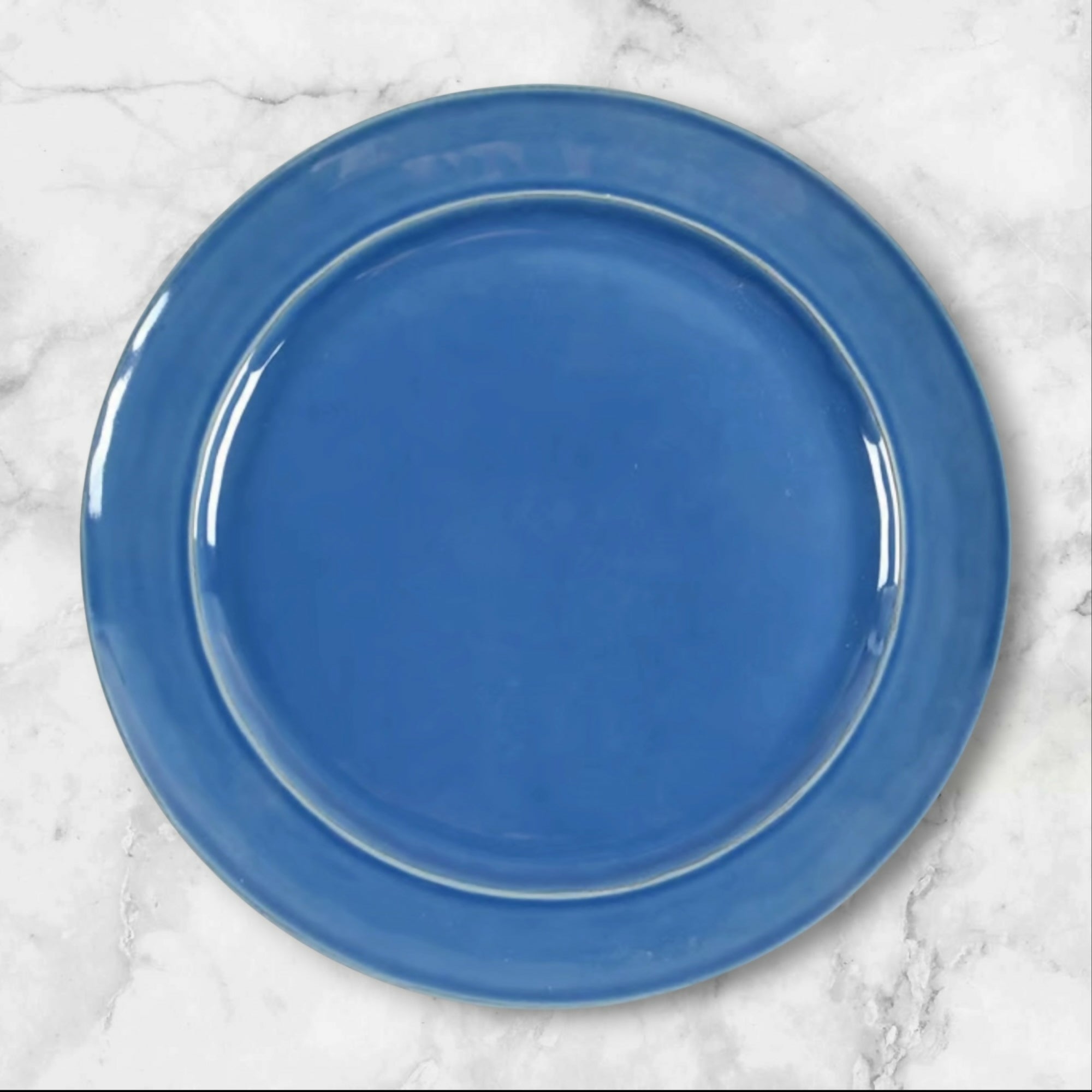 Pottery Barn Cambria Ocean Blue Dinner Plates | Set of 4 | Good Condition