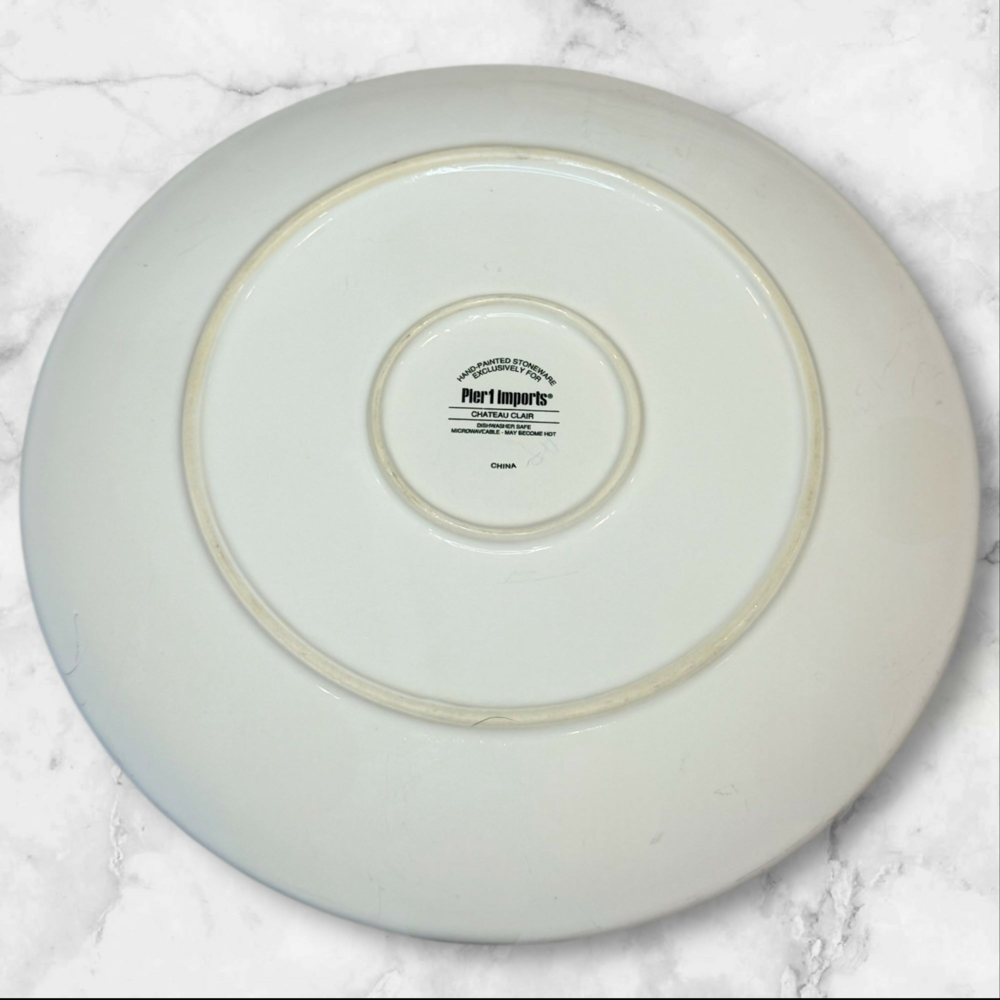 Pier 1 Chateau Clair White Dinner Plates | Set of 4 | Good Condition