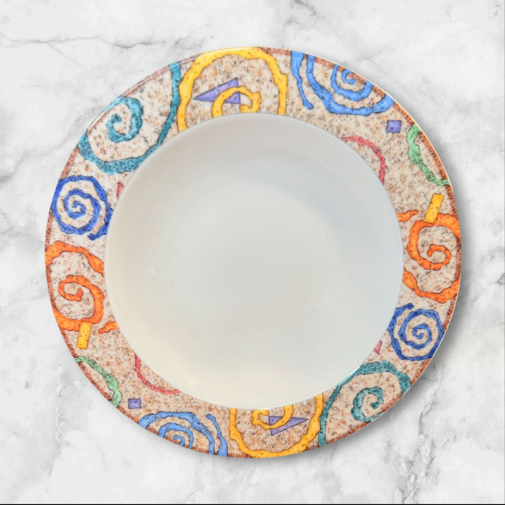 Sakura Spectrum Rim Soup Bowls Set of 4 | 9” | Excellent Condition