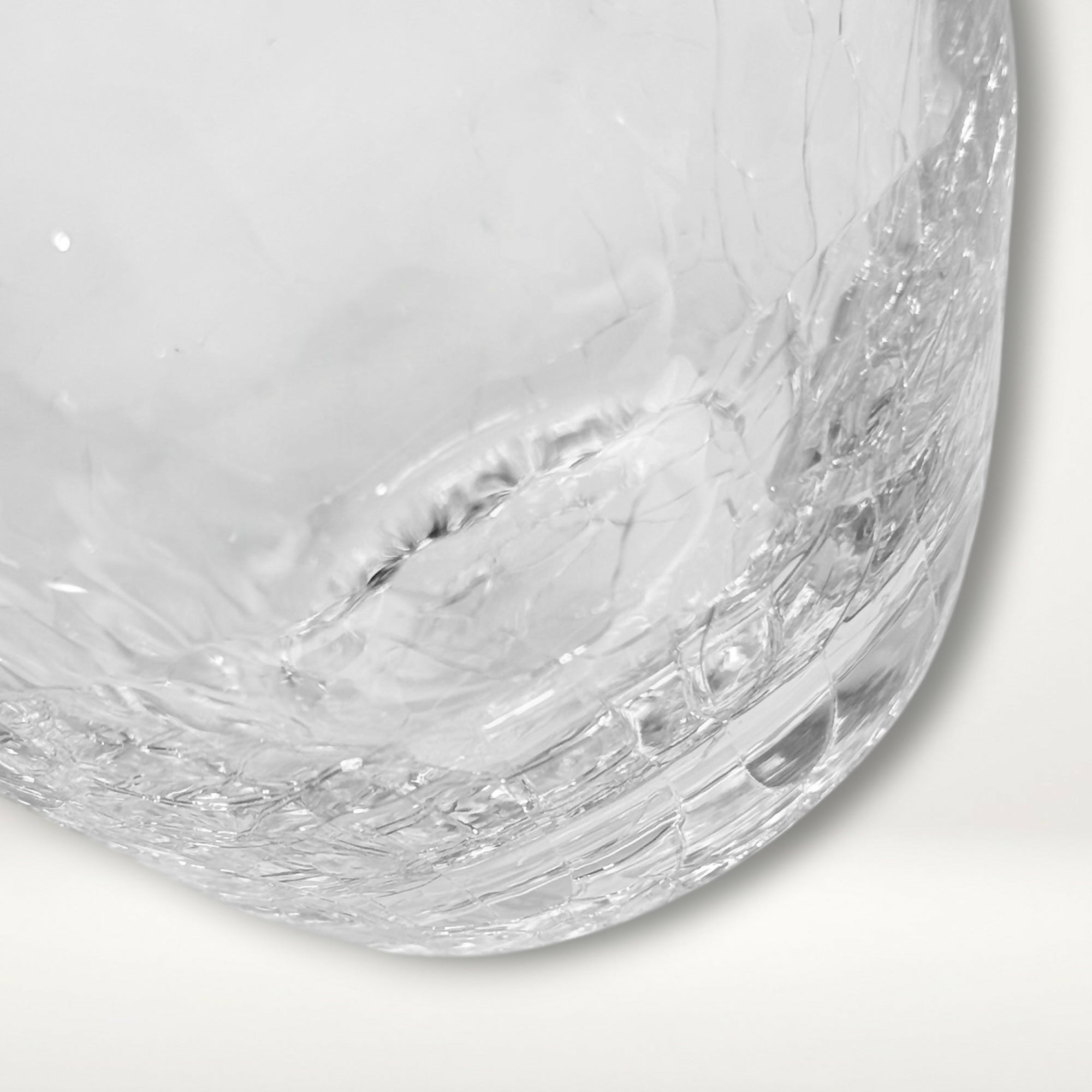 Pier 1 Crackle Stemless Wine Glasses | Set of 2 | Clear Textured Glass