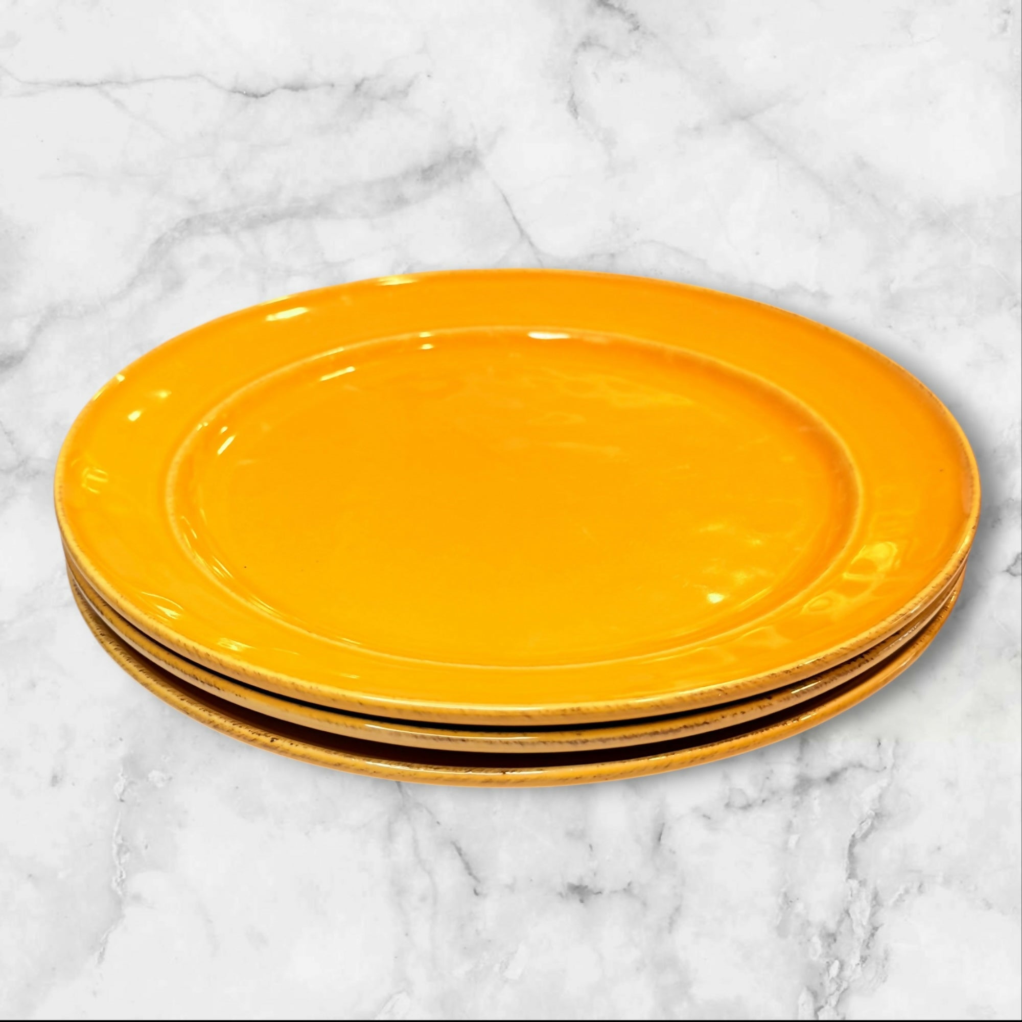 Pottery Barn Cambria Saffron Dinner Plates Set of 3 | Excellent Condition