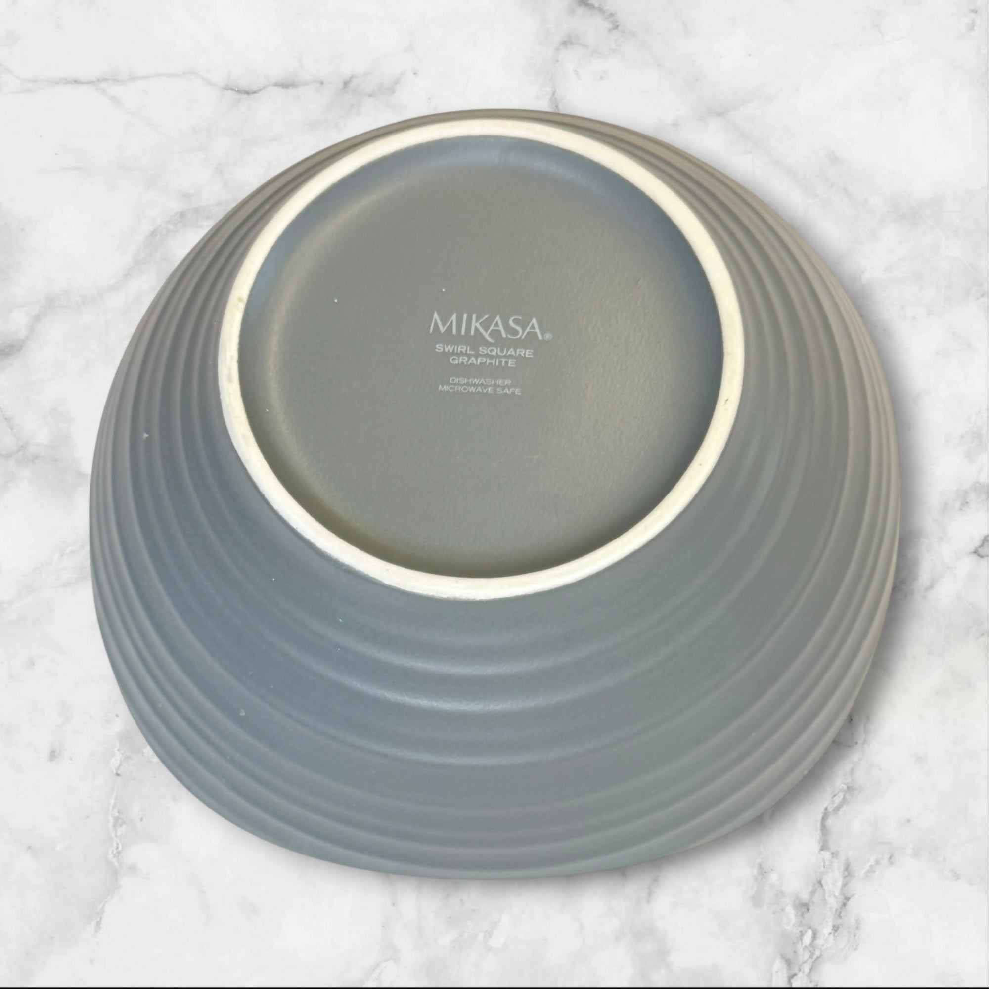 Mikasa Swirl Square Graphite & White Bowls | Set of 6 | Great Condition