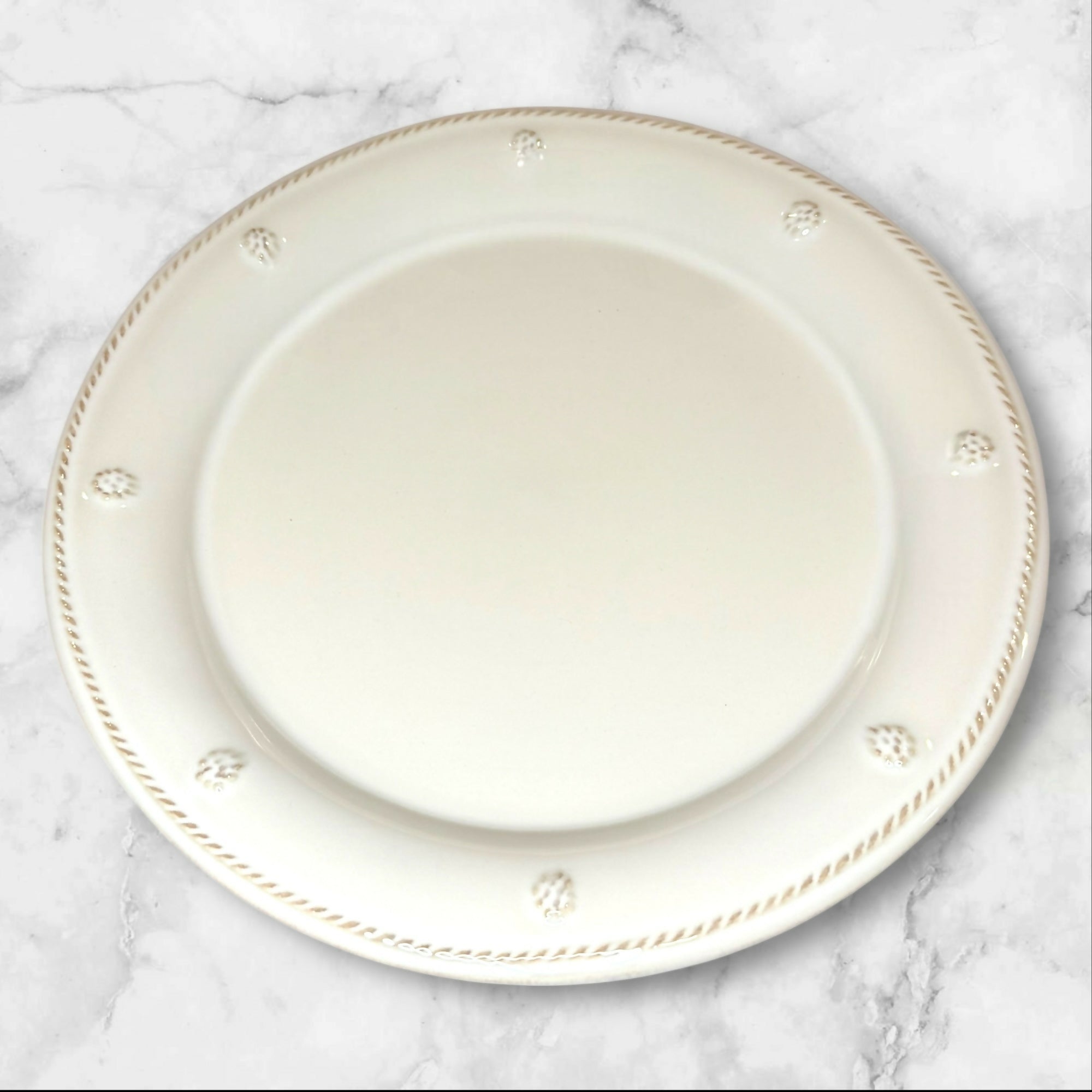 Juliska Berry & Thread Whitewash Dinner Plates | Set of 4 | Excellent Condition