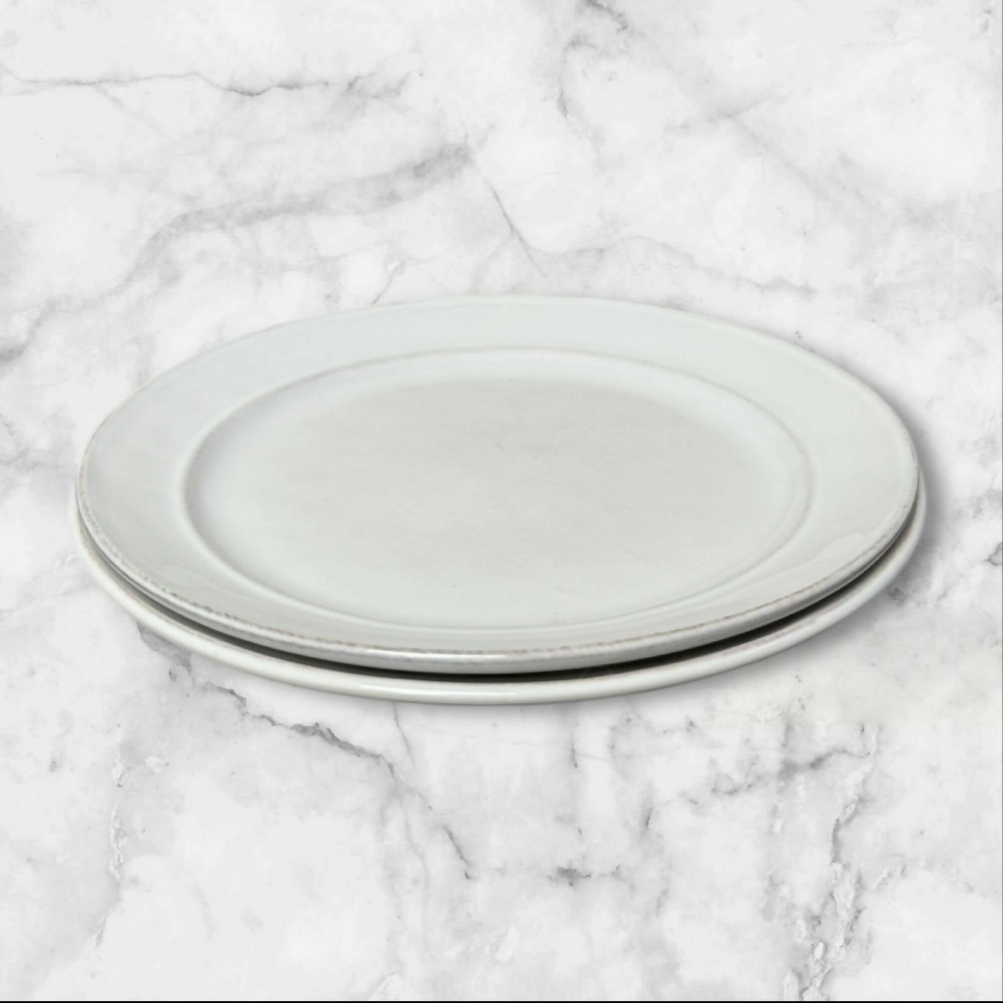 Pottery Barn Cambria Stone White Dinner Plates | Set of 7 | Great Condition