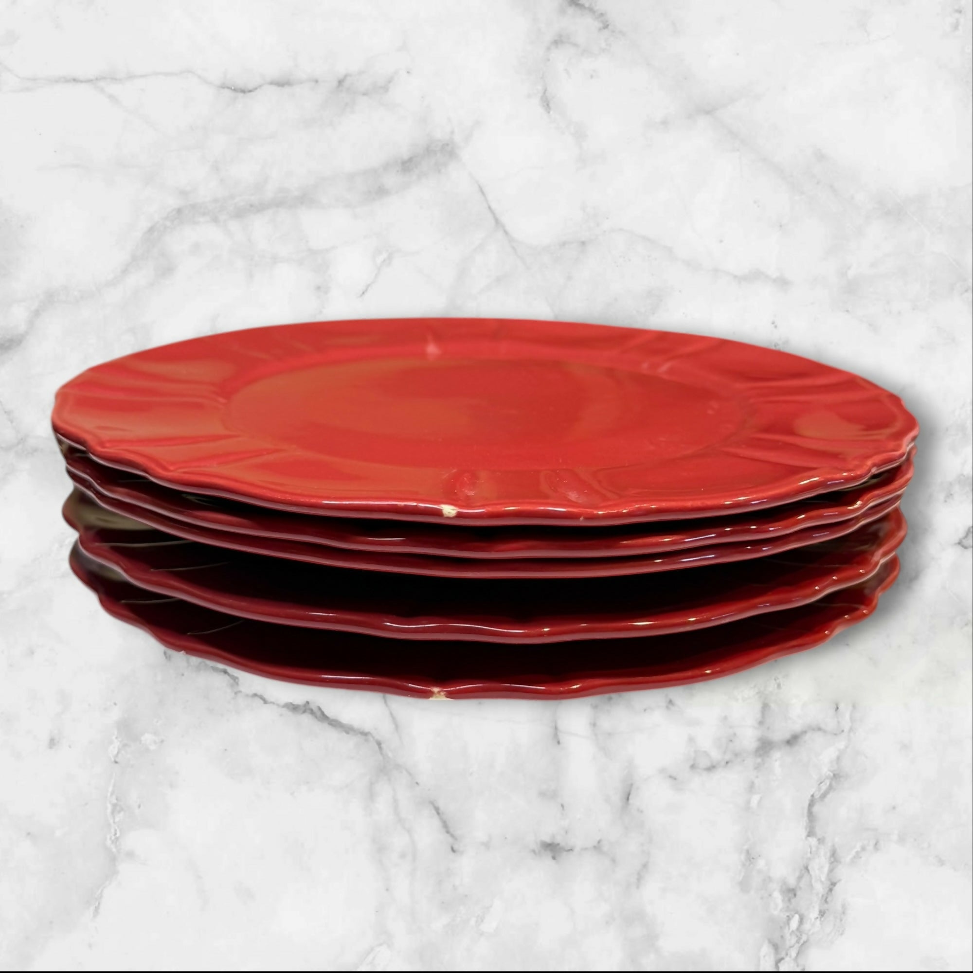JCPenney Ashley Red Dinner Plates Set of 5 | Gently Used Condition