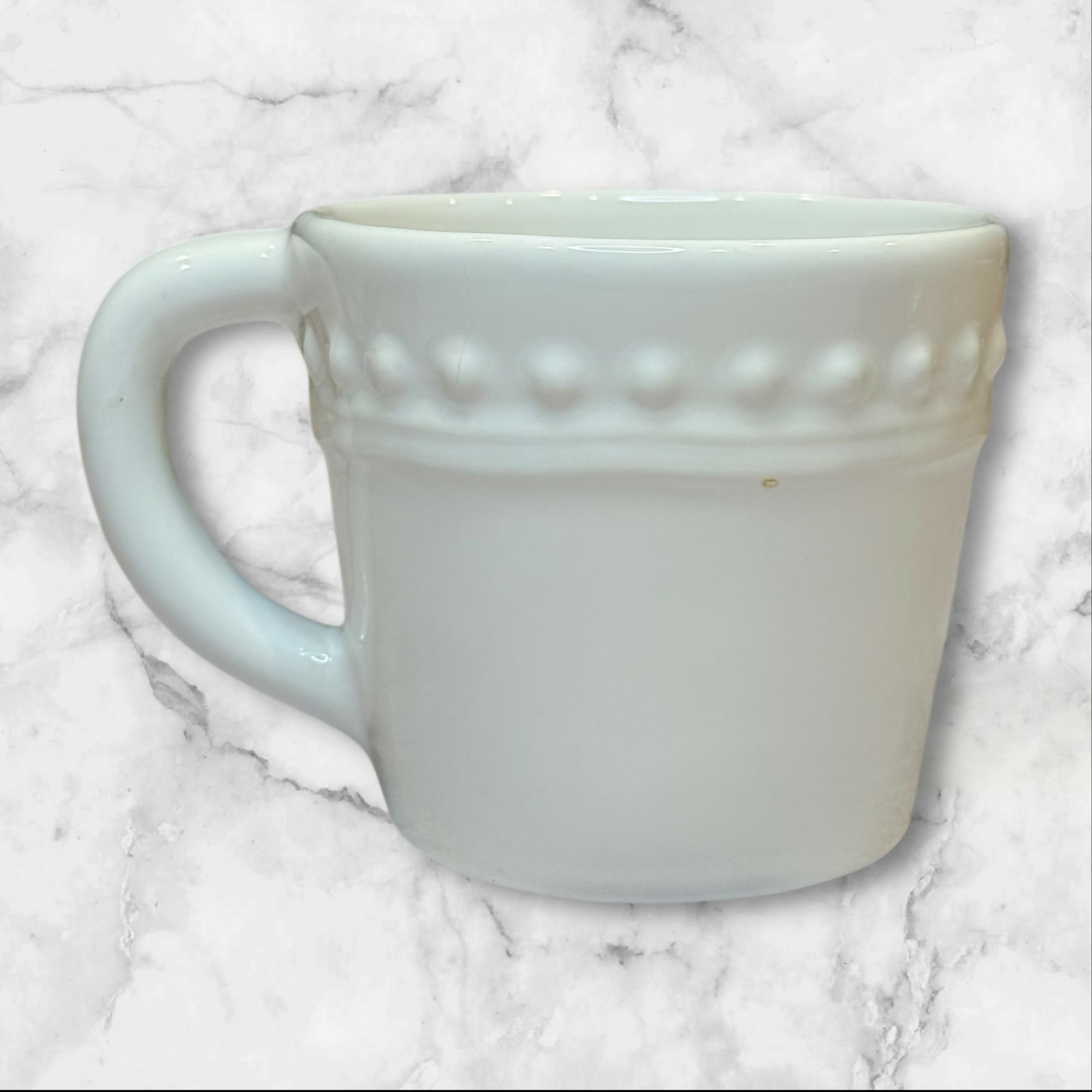 PF Home White Stoneware Beaded Mug | Fabriqué au Portugal | Great Condition