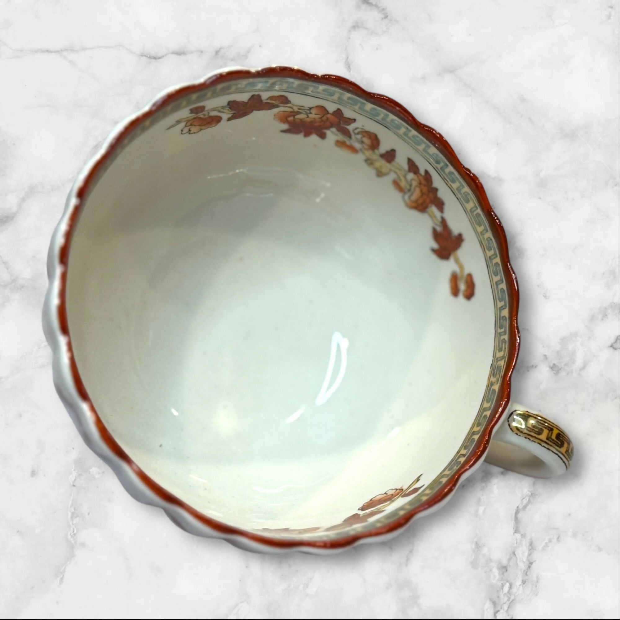 Spode Copeland India Tree Orange Rust Cup & Saucer | Excellent Condition