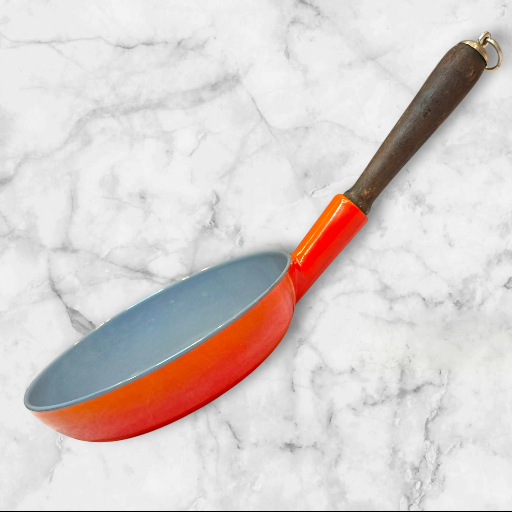 Descoware Flame Orange Enamel Cast Iron Skillet Fry Pan | 7.25” | Great Condition