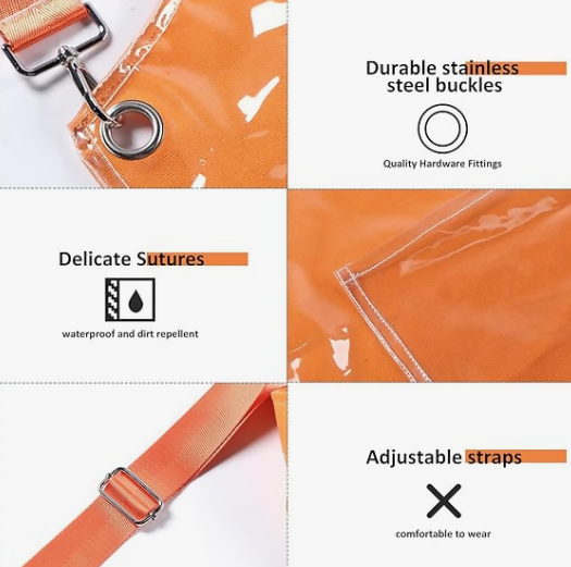 Anypron Waterproof Orange Canvas Apron for Barber Artist Work Clothes