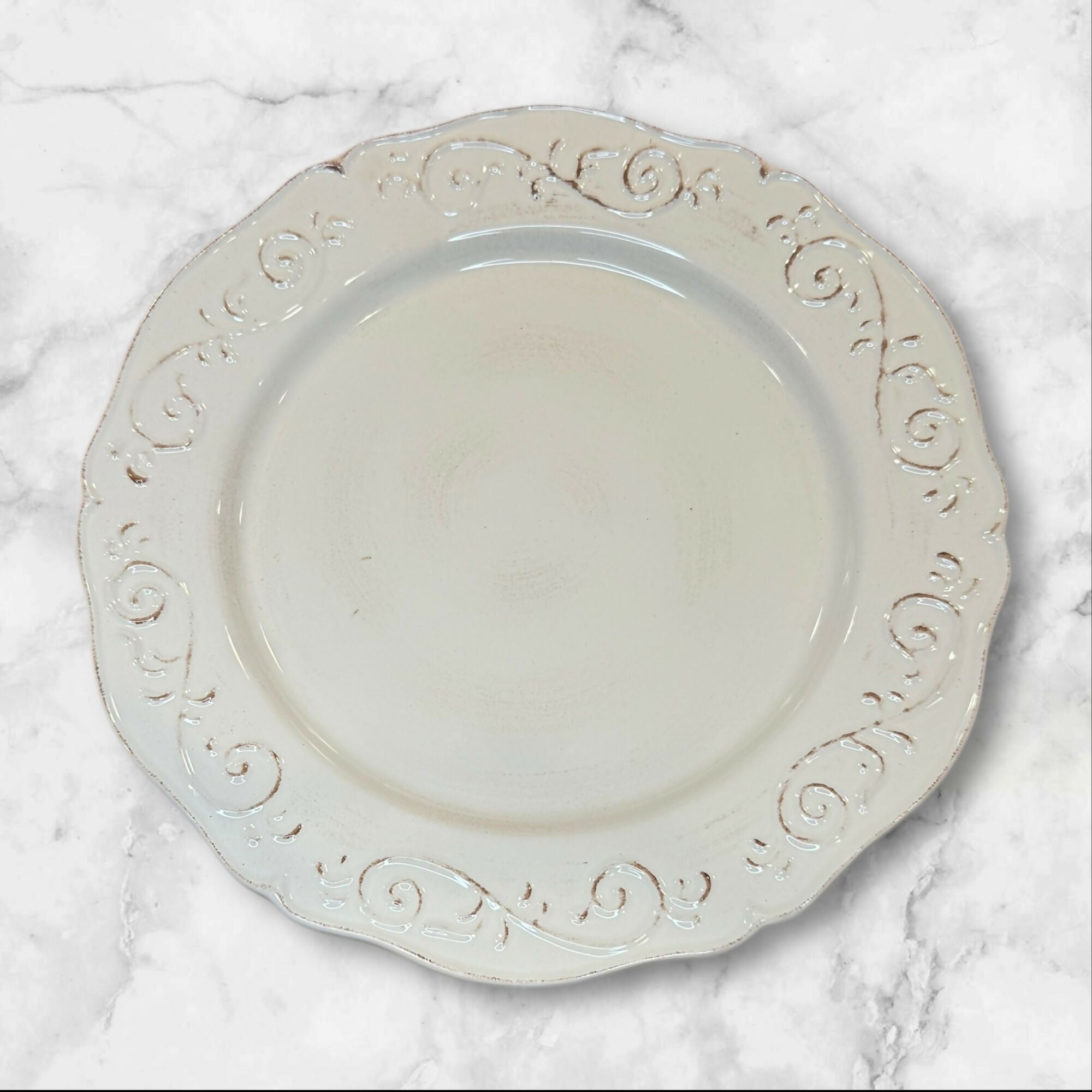 Artimino Baroque Beige Dinner Plates | Set of 4 | Great Condition