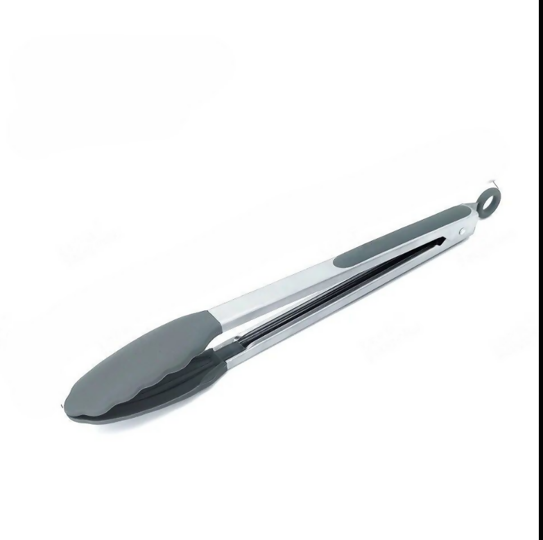 Anygleam Tong Stainless Steel Large Grey Handle Clip Heat Resistant Cooking Baking Salad Steak Kitchen Gadget
