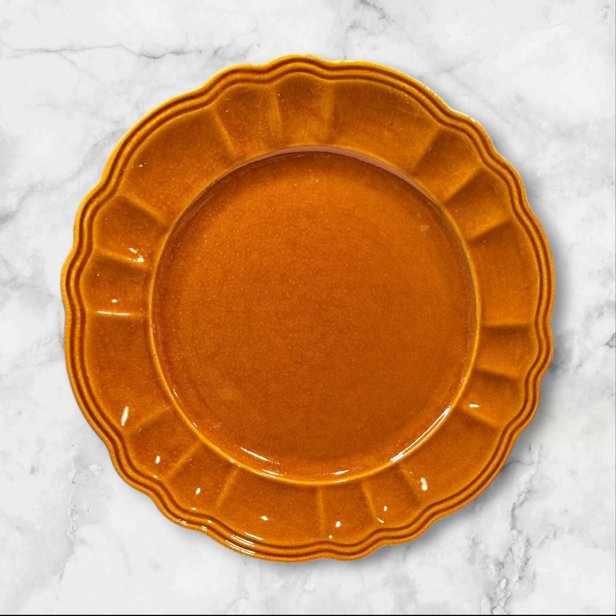 Williams Sonoma Queen Anne Caramel Dinner Plates | Set of 4 | Gently Used