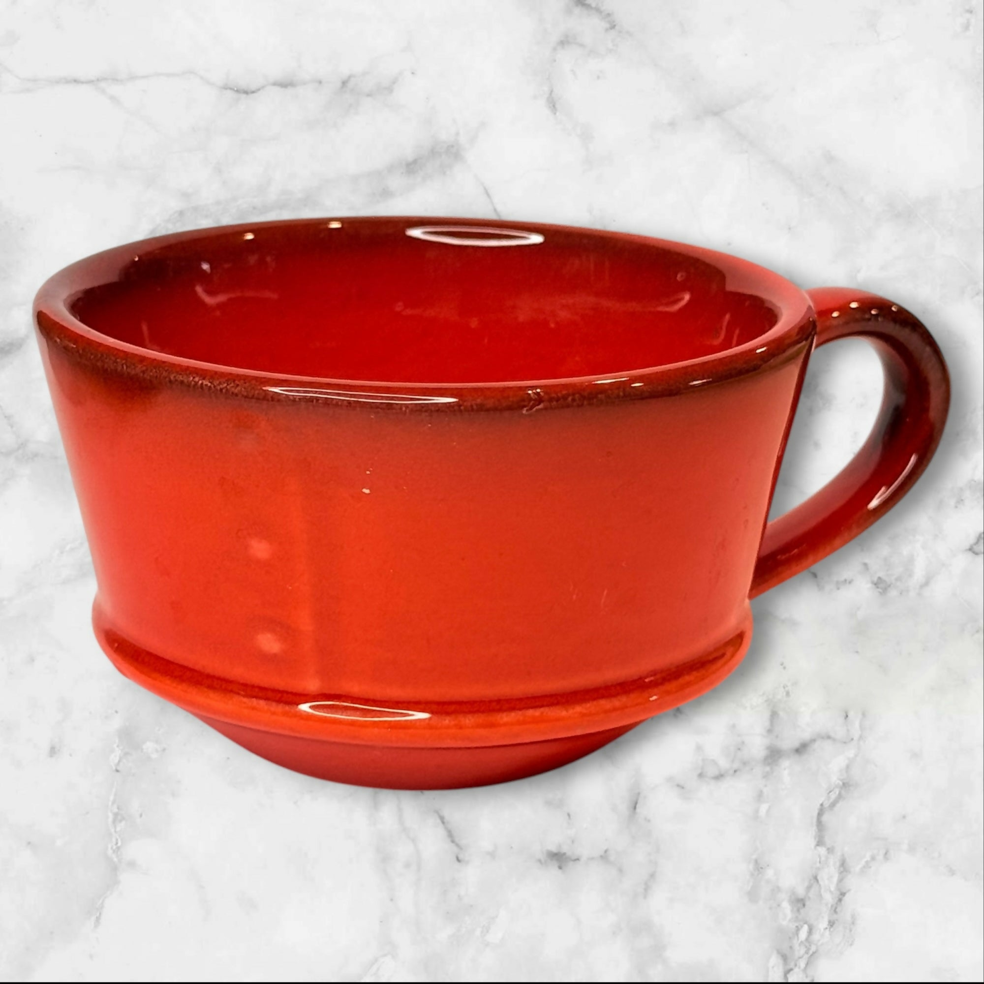 Metlox Poppytrail Red Rooster Red Mugs & Creamer Set | Vintage USA Pottery