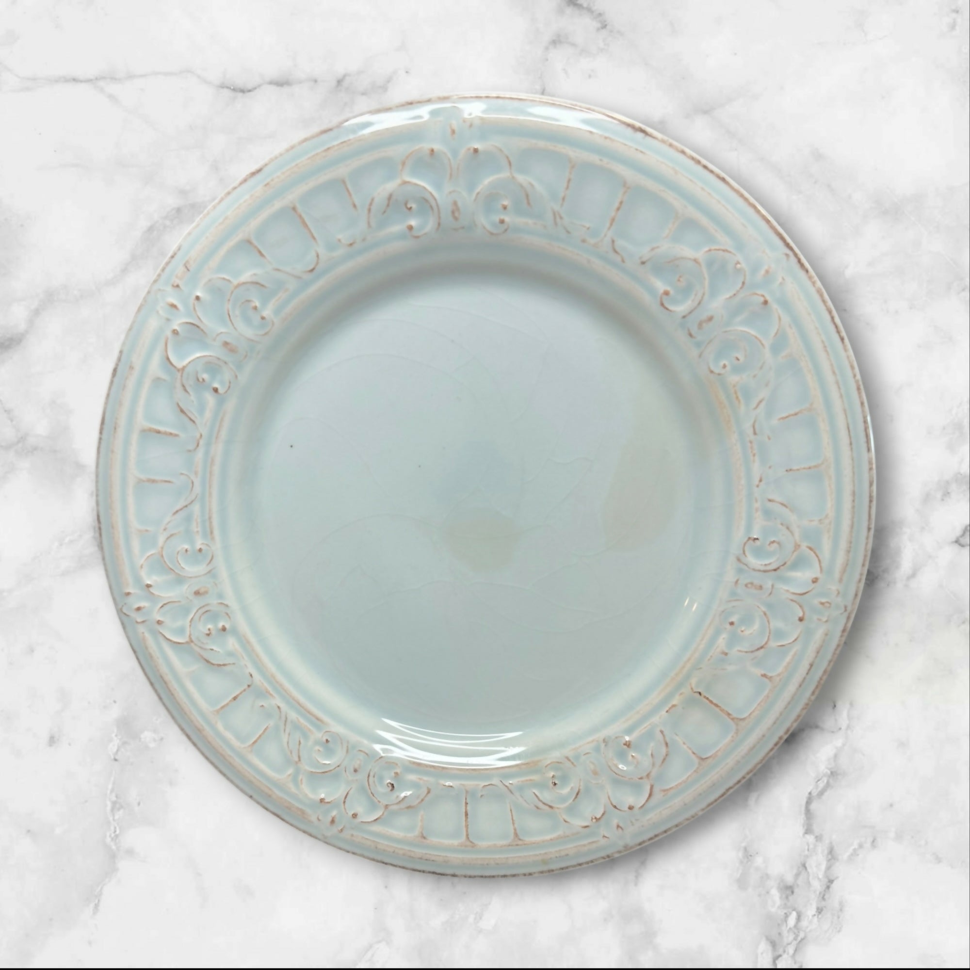 Matceramica Venice Light Blue Salad Plates | Set of 4 | Fair Condition