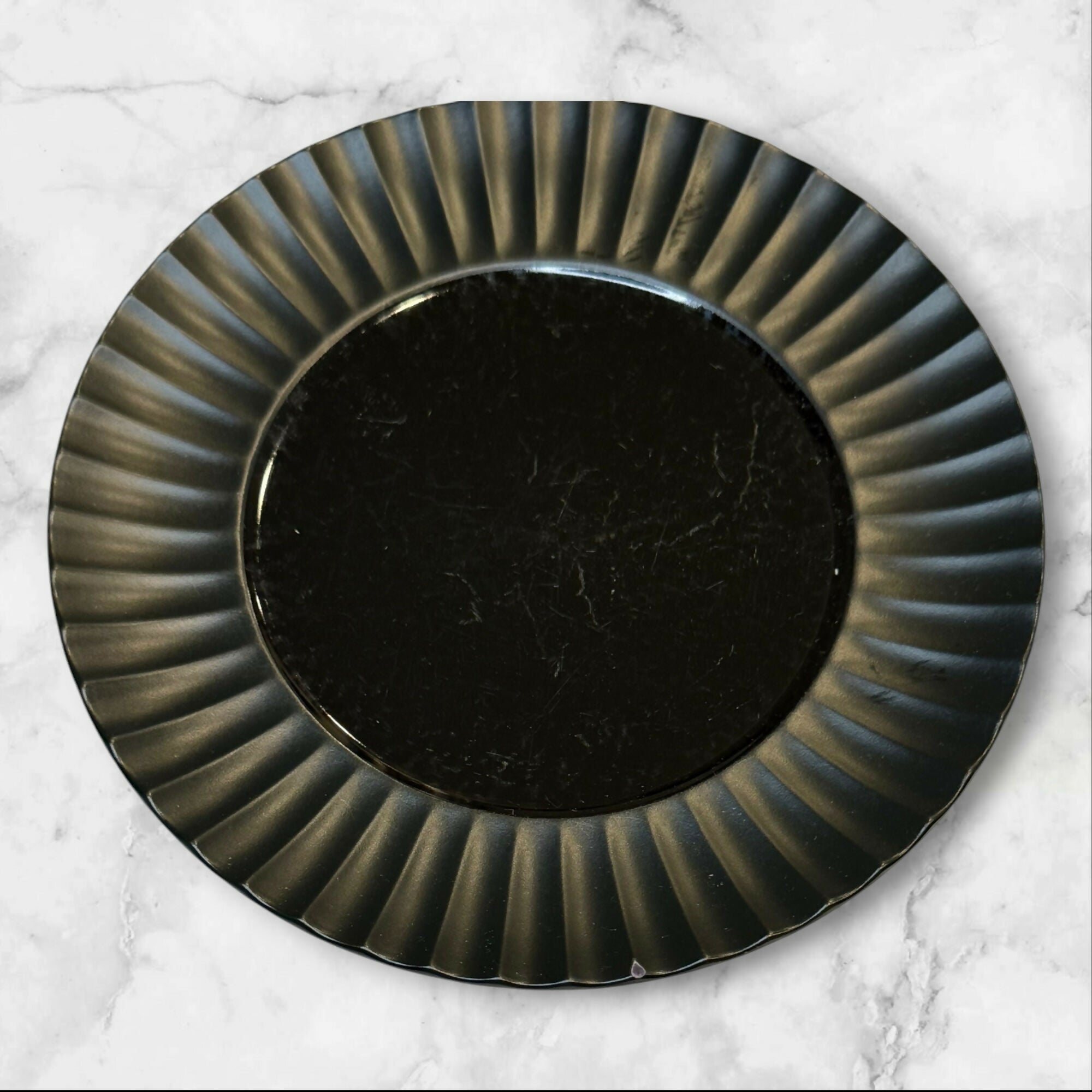 Sasaki Dynasty Black Twilight Dinner Plates Set of 3 | Good Condition | Rare