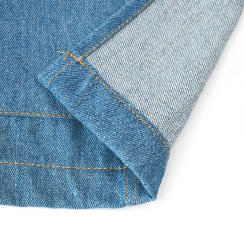 Anypron Blue Denim Waist Apron with Pockets for Chef Waiter Waitress