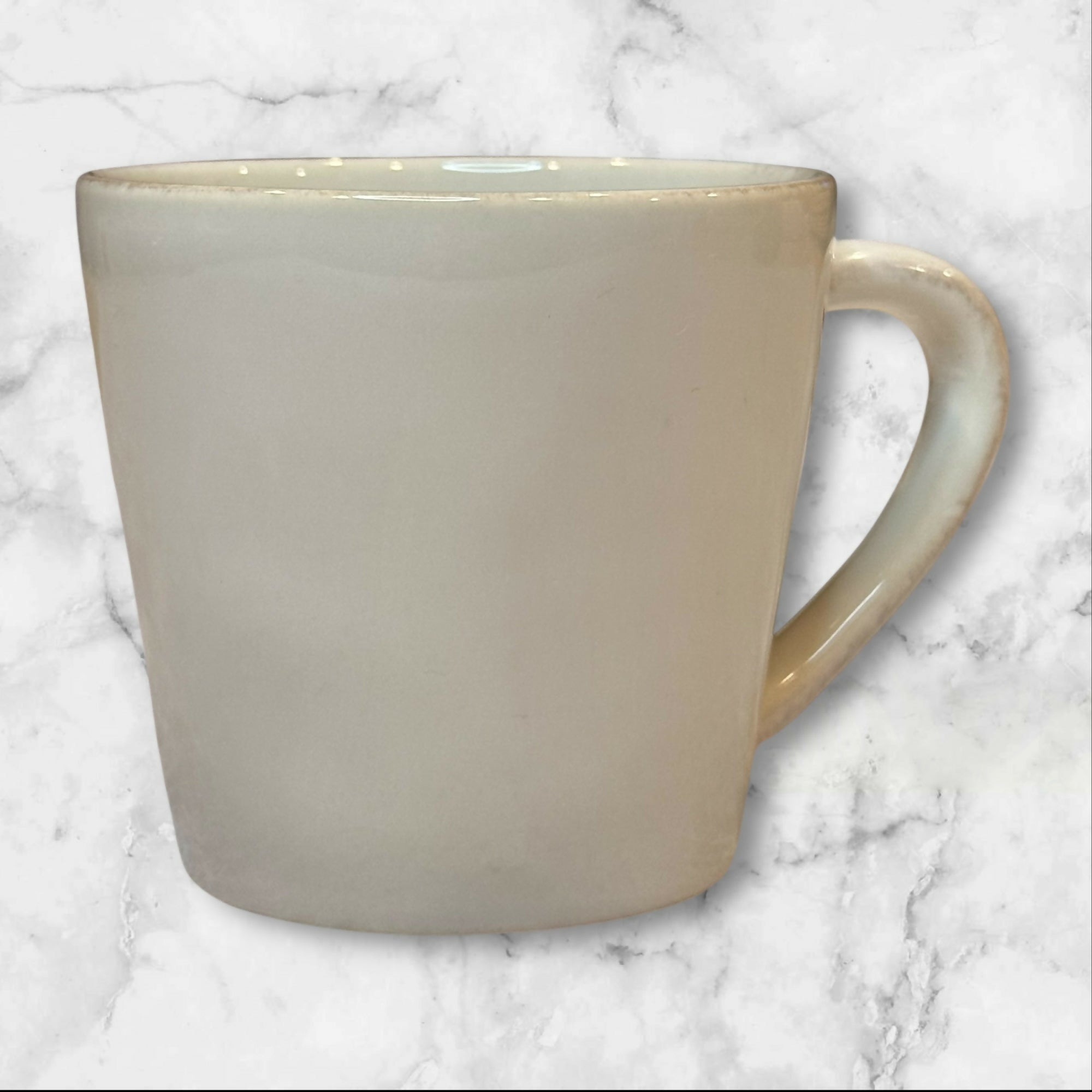 Crate & Barrel Suspected Marin 8 oz Stoneware White Mugs | Set of 4 | Excellent Condition