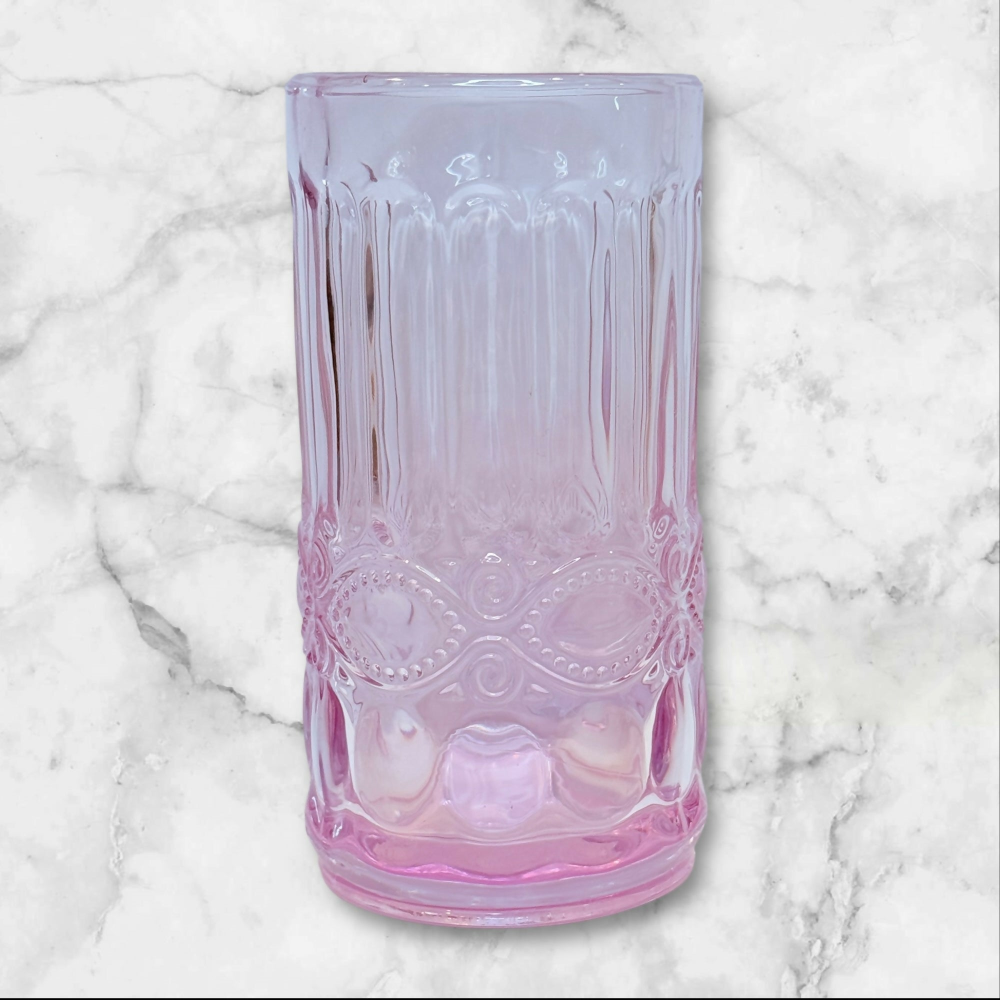 Pier 1 Vintage Pink Iridescent Highball Glasses | Set of 2 | Excellent Condition