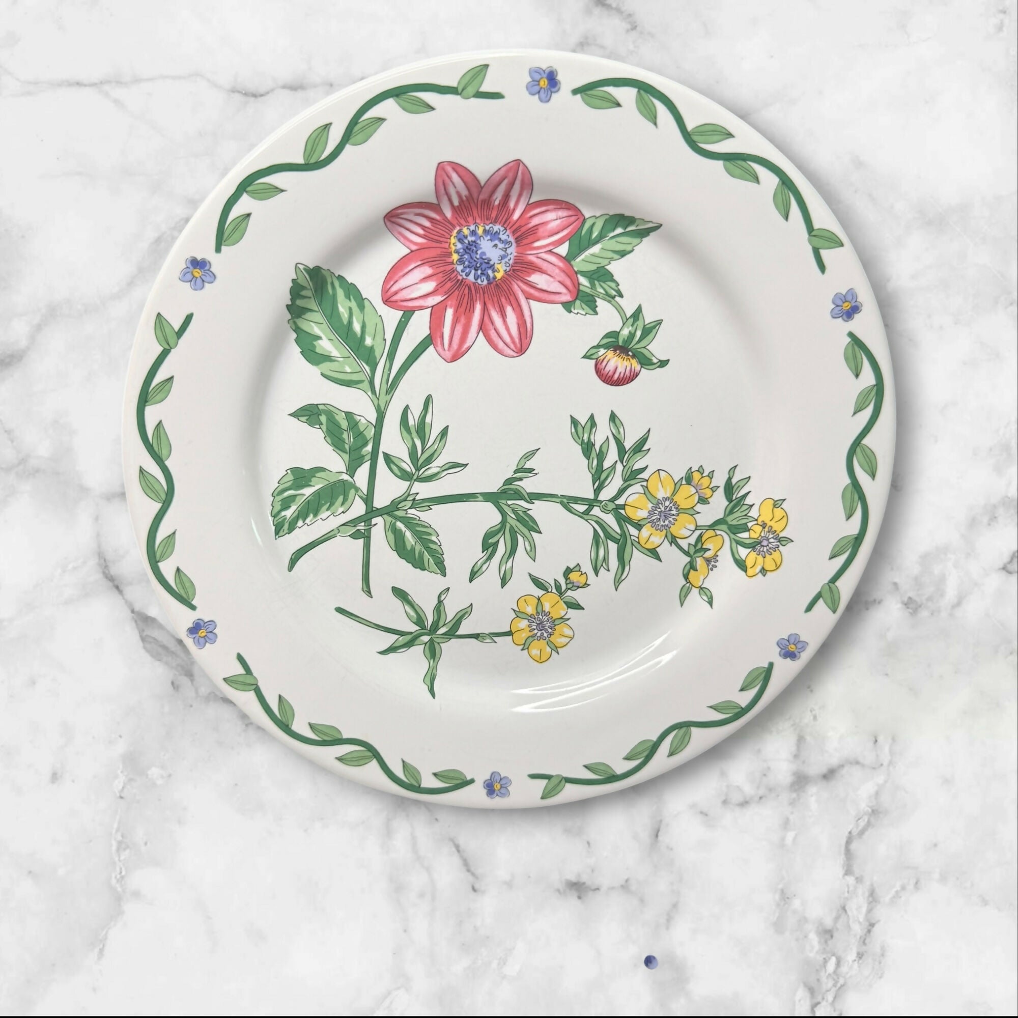 International Tableworks Terrace Blossoms Salad Plates | Set of 2 | Excellent