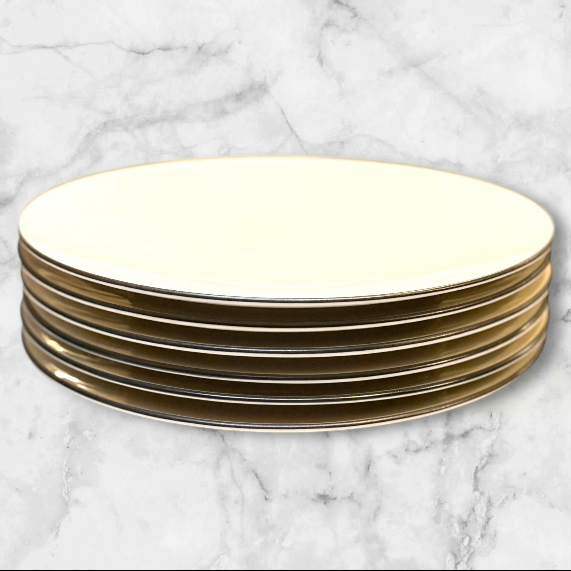 Crate & Barrel Kita Dinner Plates Ivory | Set of 6 | Good Condition