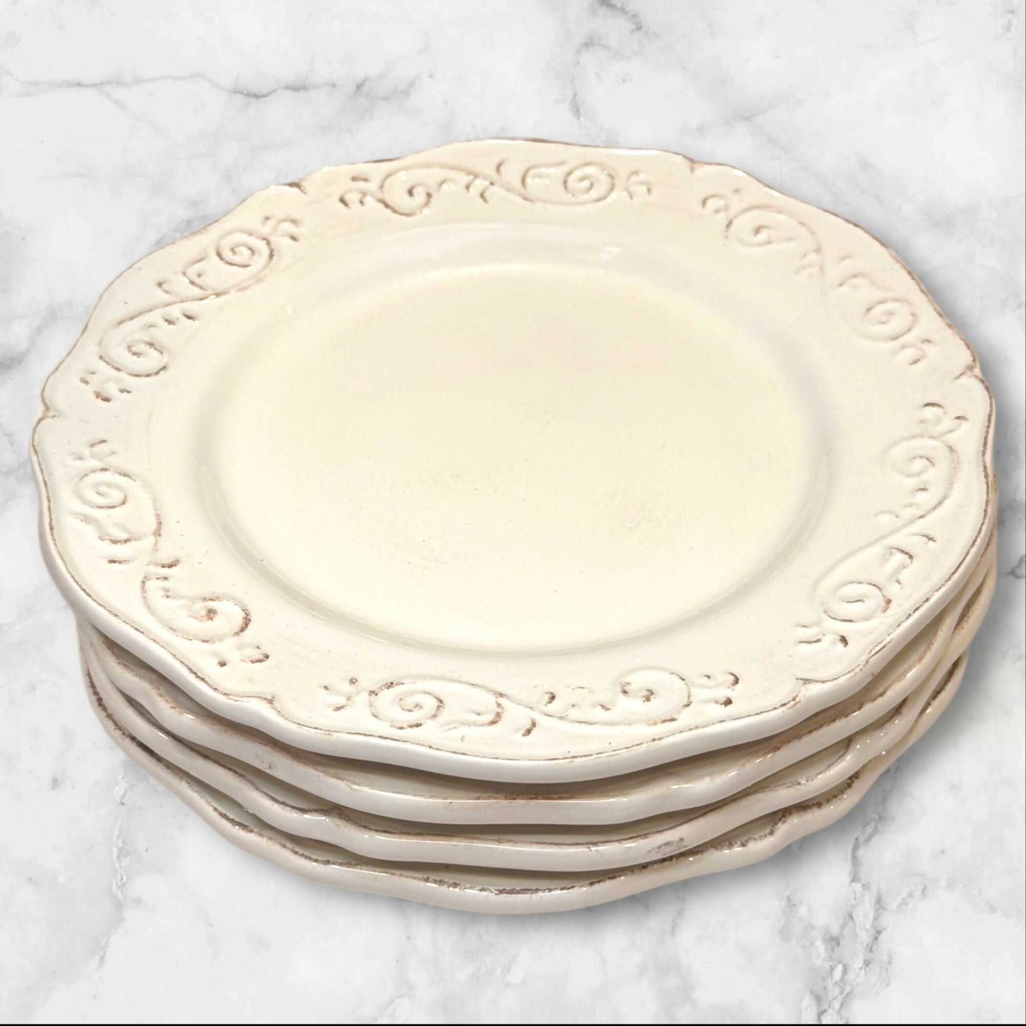 Artimino Baroque Beige Dinner, Salad & Soup Bowls | Set of 12 | Excellent Condition