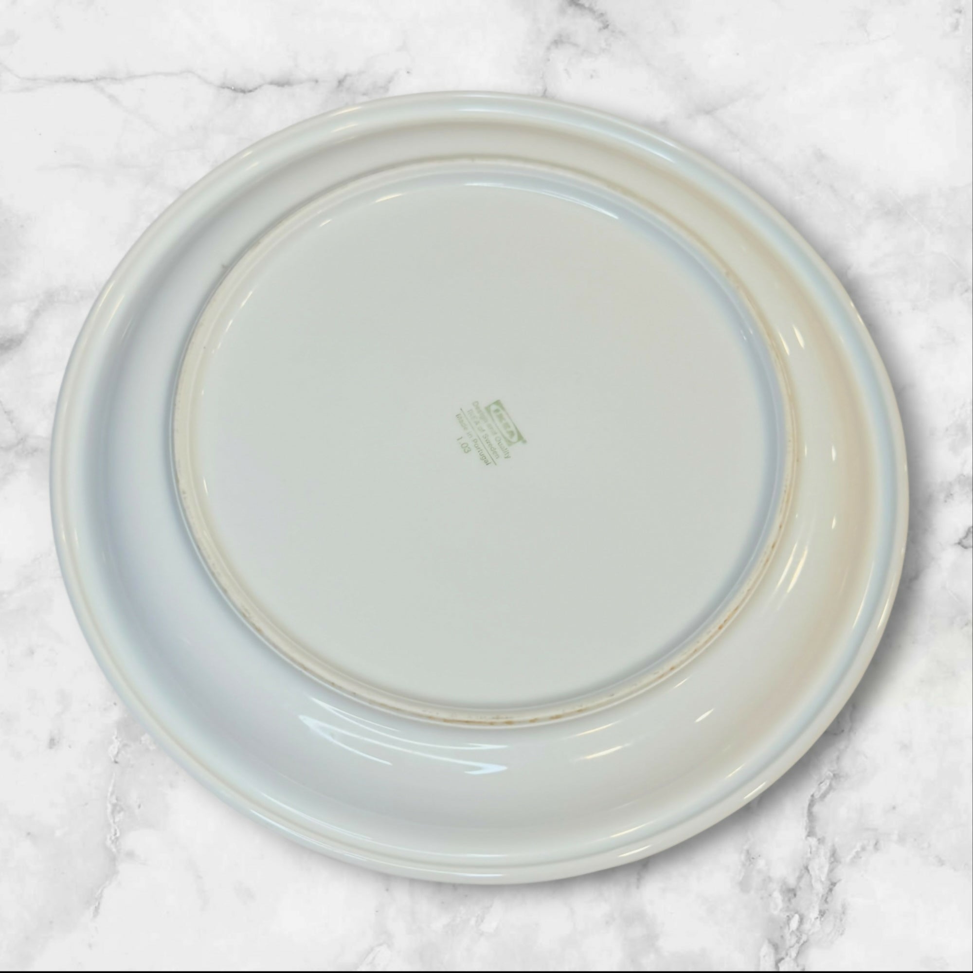 IKEA Rondo White Dinner Plates Set of 4 Vintage Made in Portugal