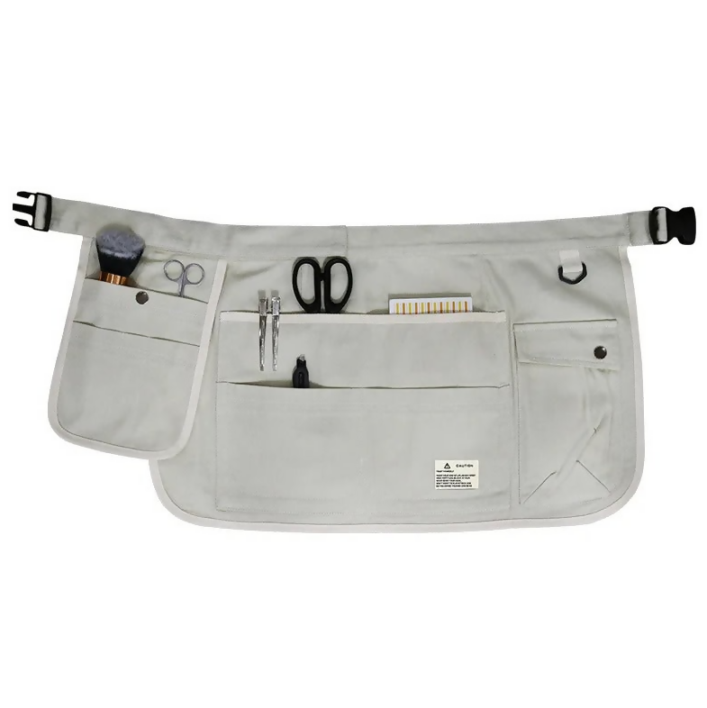 Anypron Gardening Work Apron White Canvas with Multi Pockets