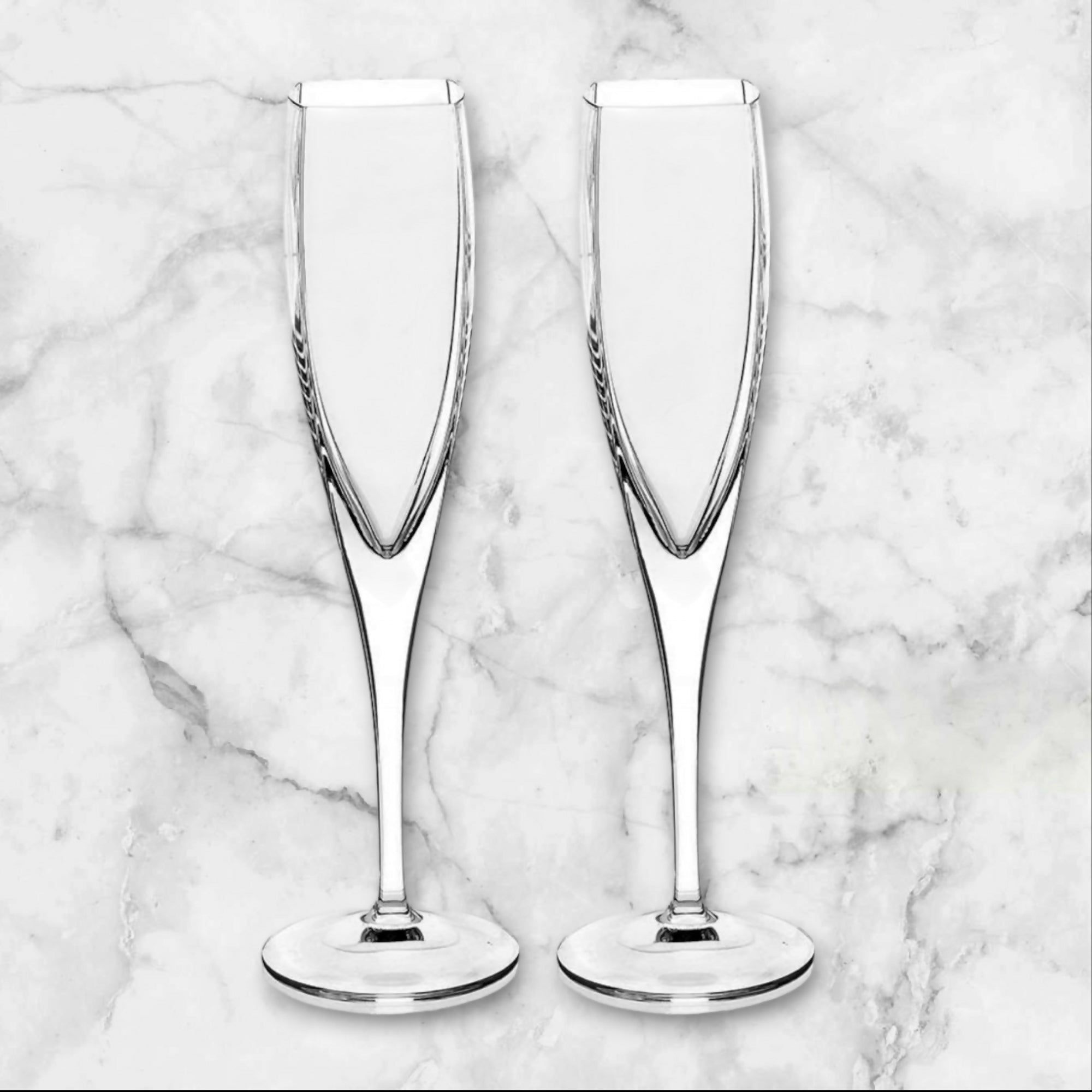 Mikasa Panache Clear Fluted Champagne Glasses Set of 2 | Excellent Condition