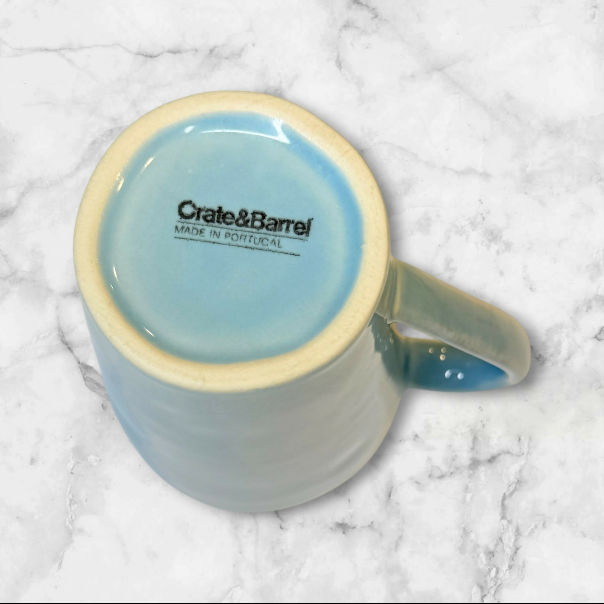 Crate & Barrel Marin Blue Stoneware Mug Set of 3 | Portugal | Excellent Condition