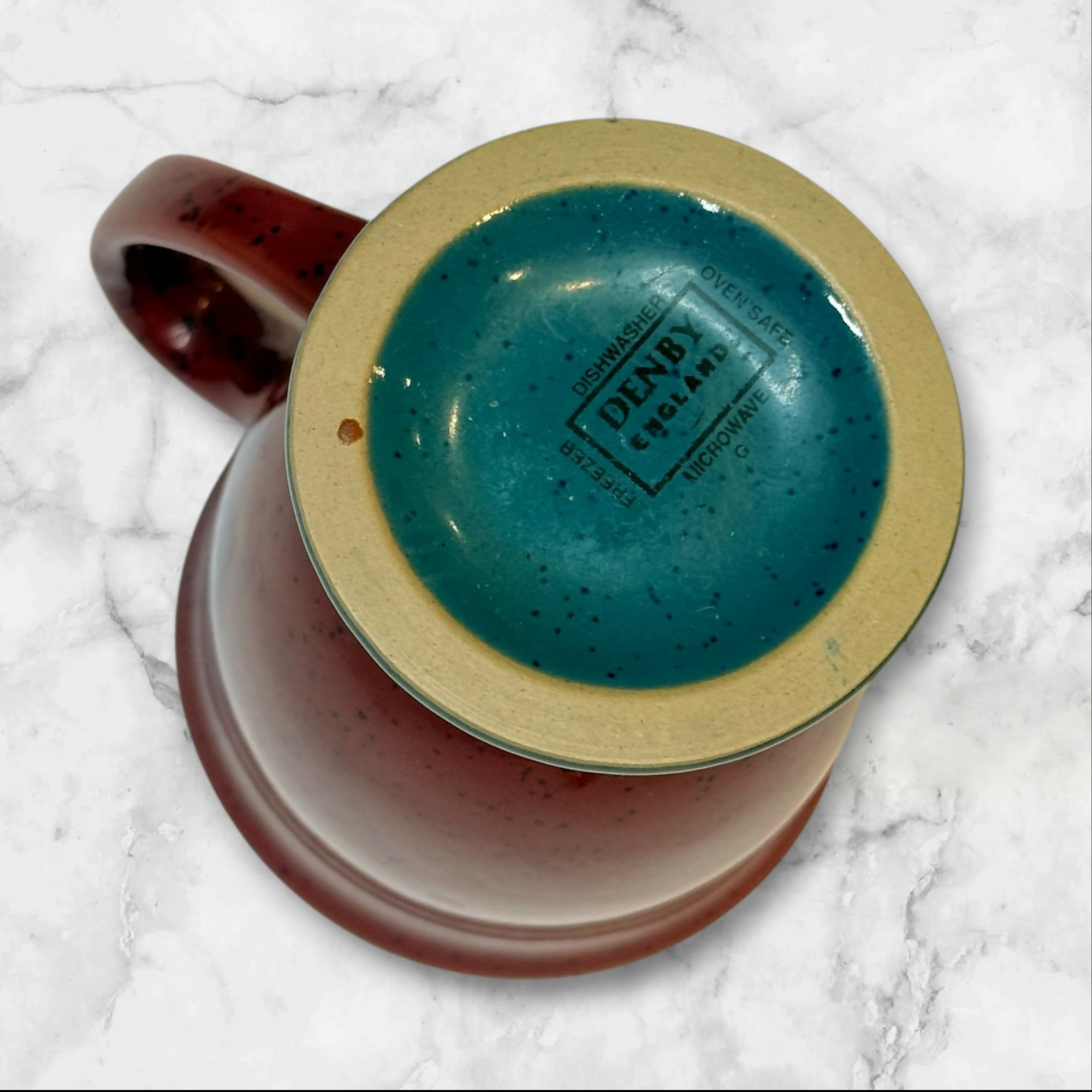 Denby Pottery Speckled Stoneware Pedestal Mugs | Set of 3 | Excellent Condition