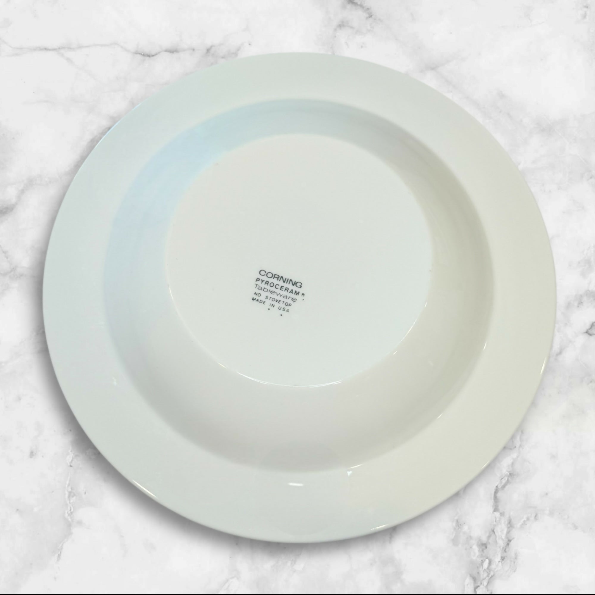 Corning Pyroceram No-Store White Rimmed Soup Bowls | Set of 4 | Excellent Condition