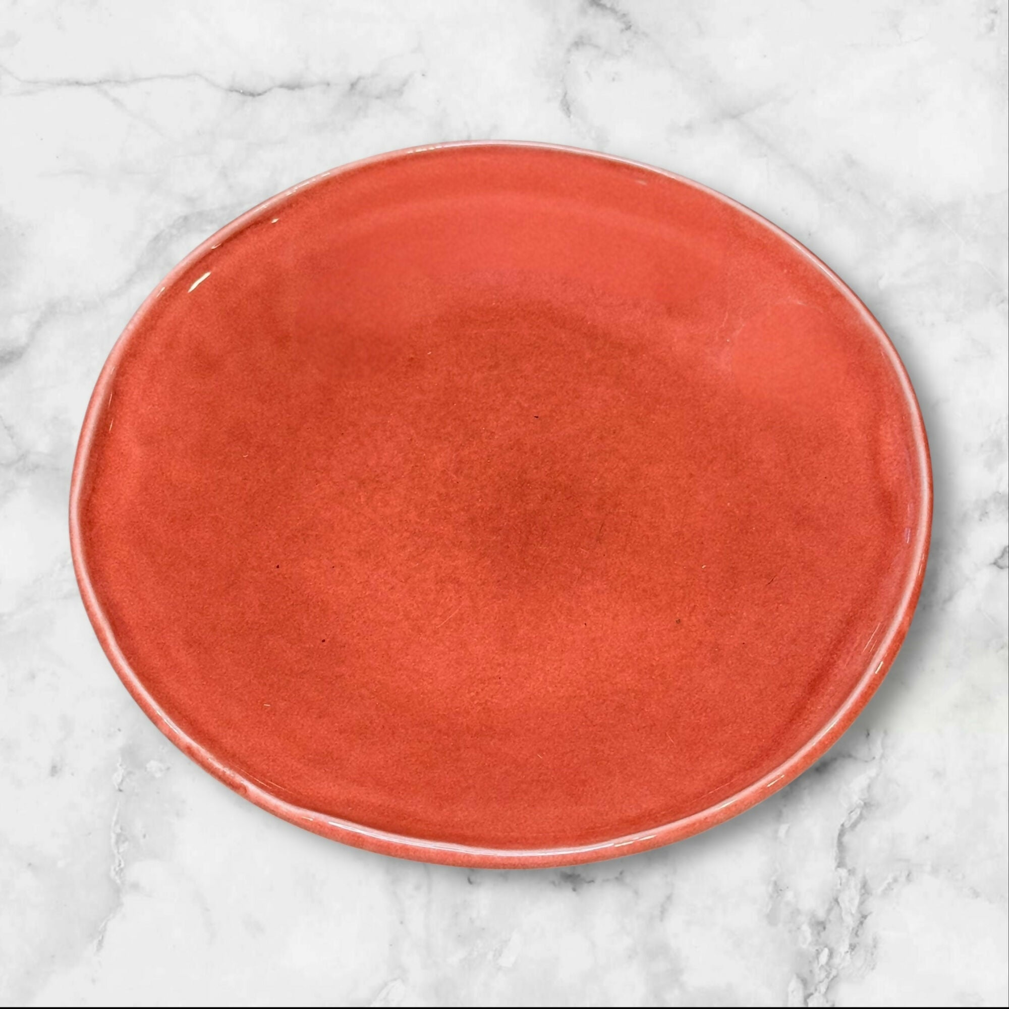 Pier 1 Terracotta Orange Stoneware Salad Plates | Set of 5 | Good Condition