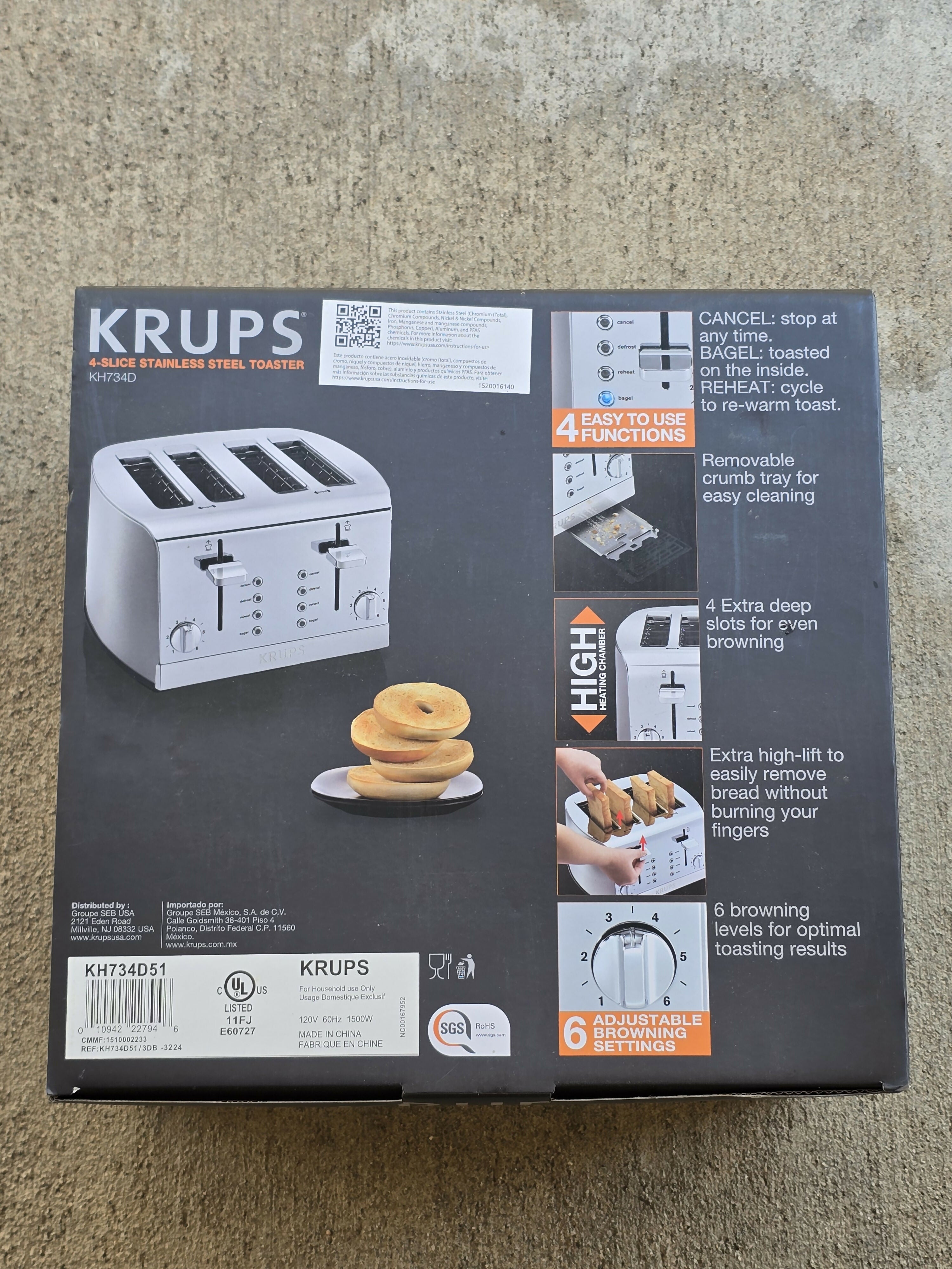 Krups 4-slice stainless steel toaster