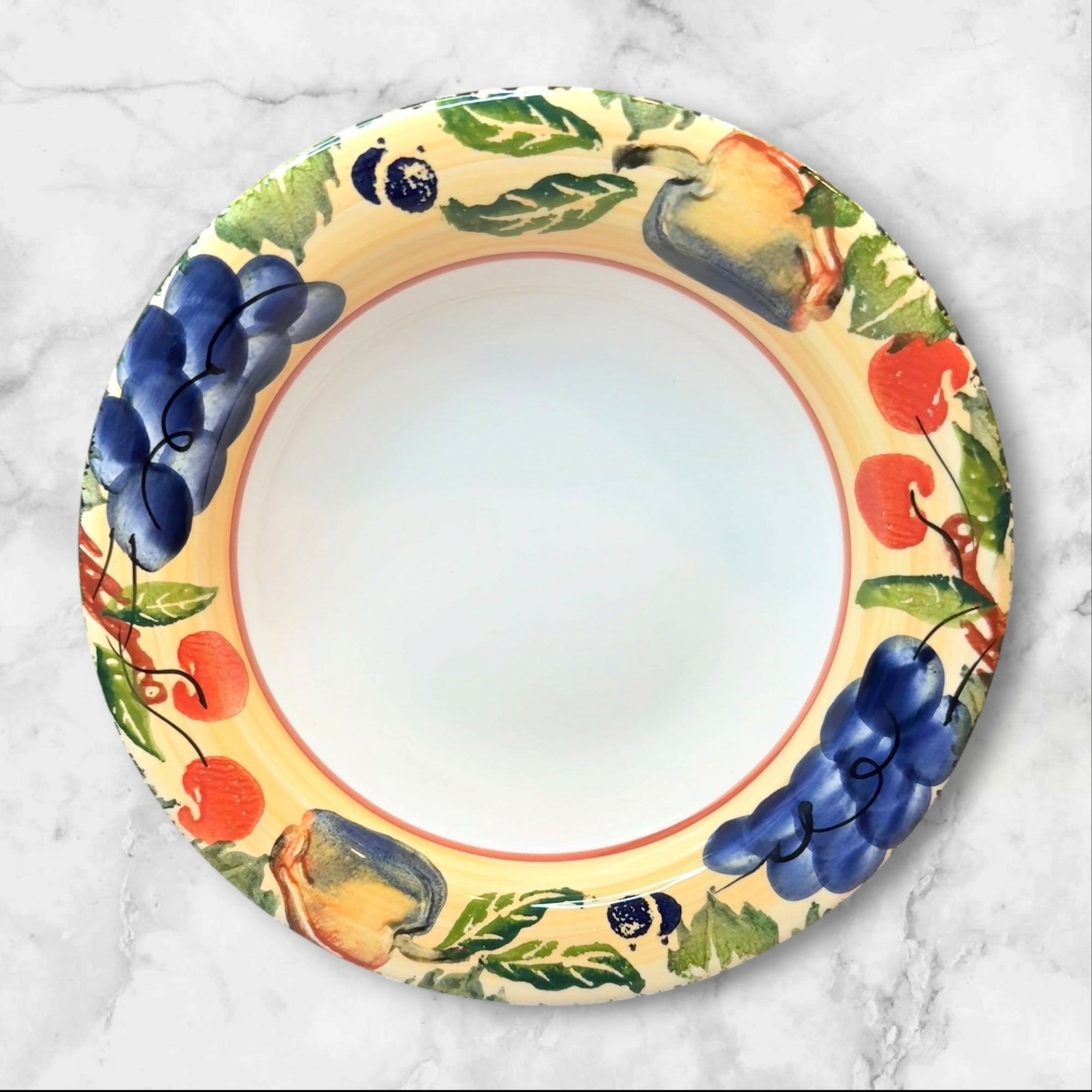 Dansk Fall Harvest Large Rim Soup Bowls Set of 6 Italy Excellent Condition