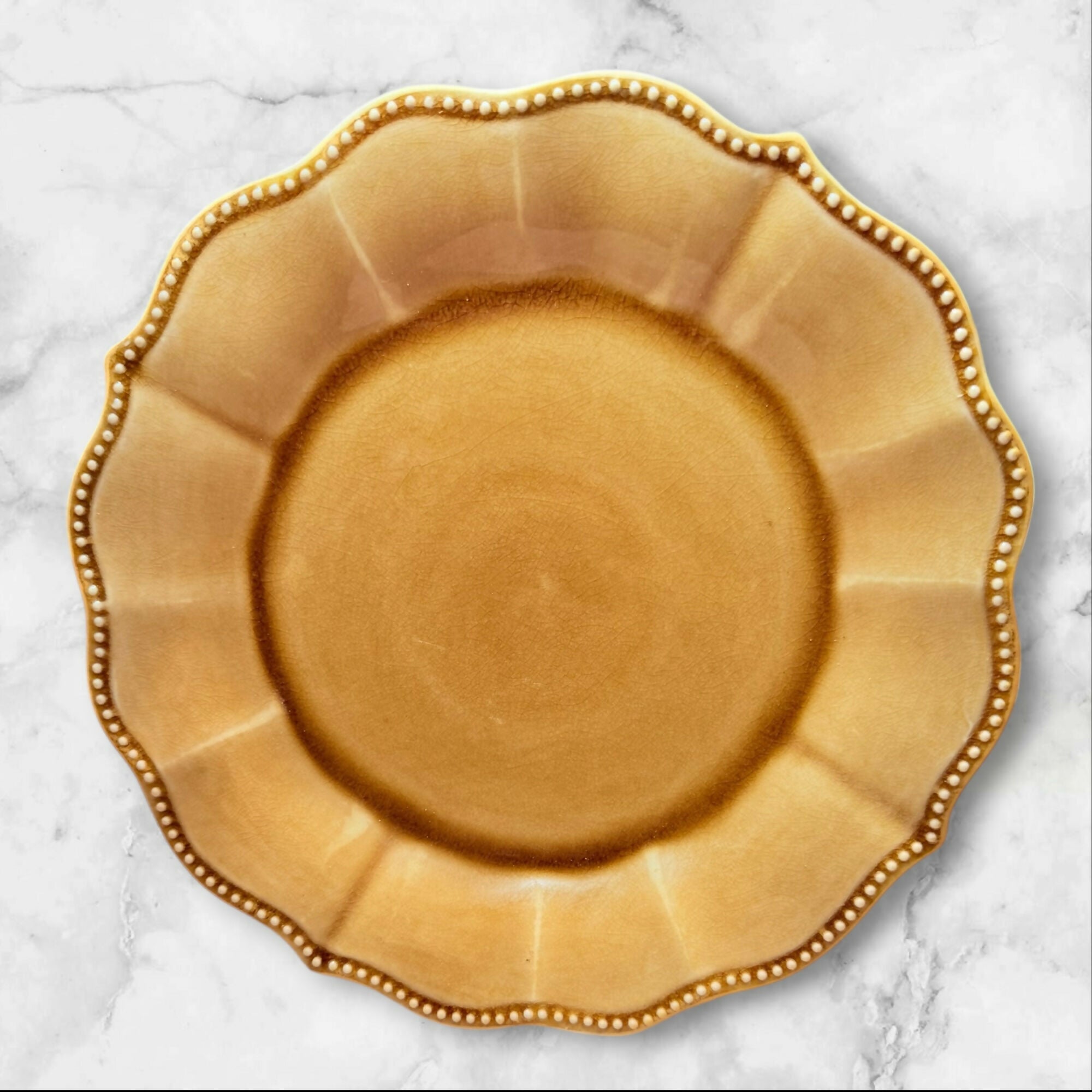 Pioneer Woman Paige Amber Crackle Dinner Plates | Set of 4 | Good Condition