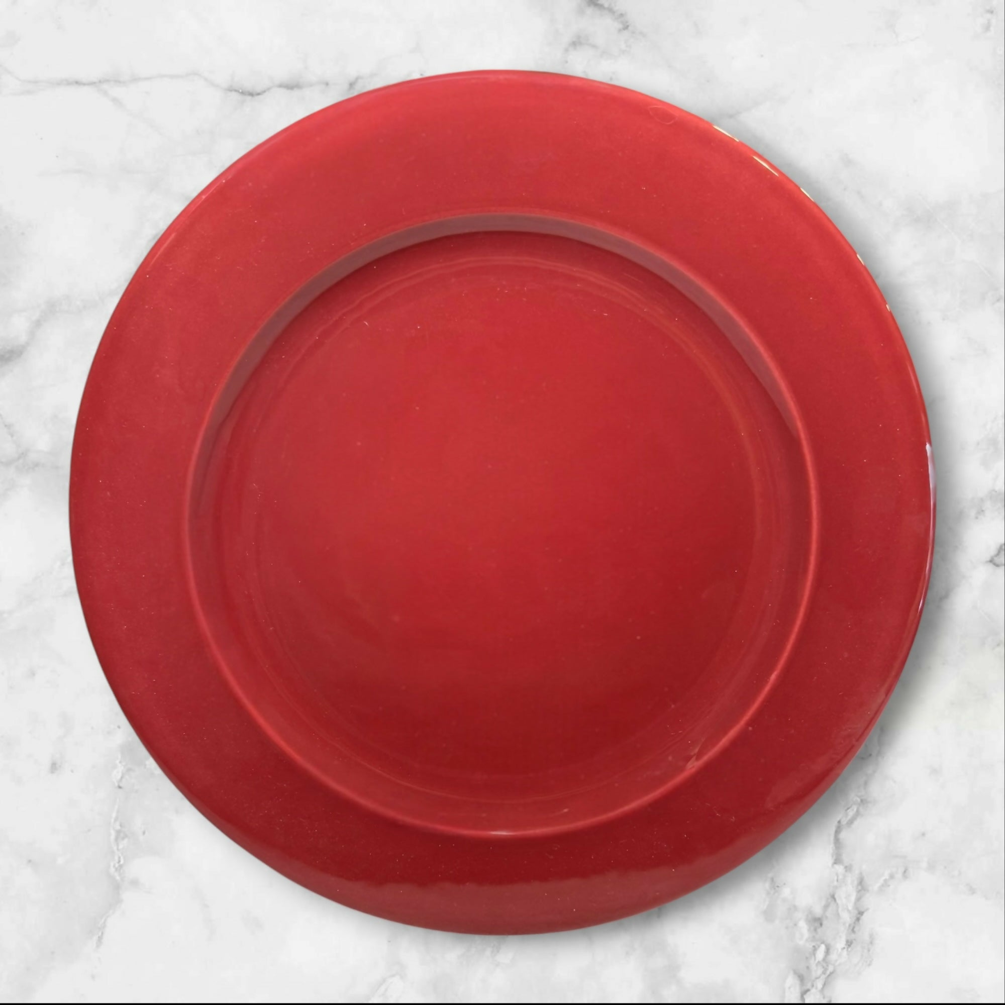 Pier 1 Maroon Glazed Stoneware Charger Plates Italy | Set of 6 | Great