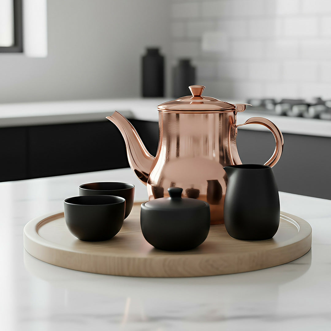 Anygleam Rose Gold Stainless Steel Teapot with Filter – Multi-Purpose Kettle for Coffee, Tea, Oil & Seasonings