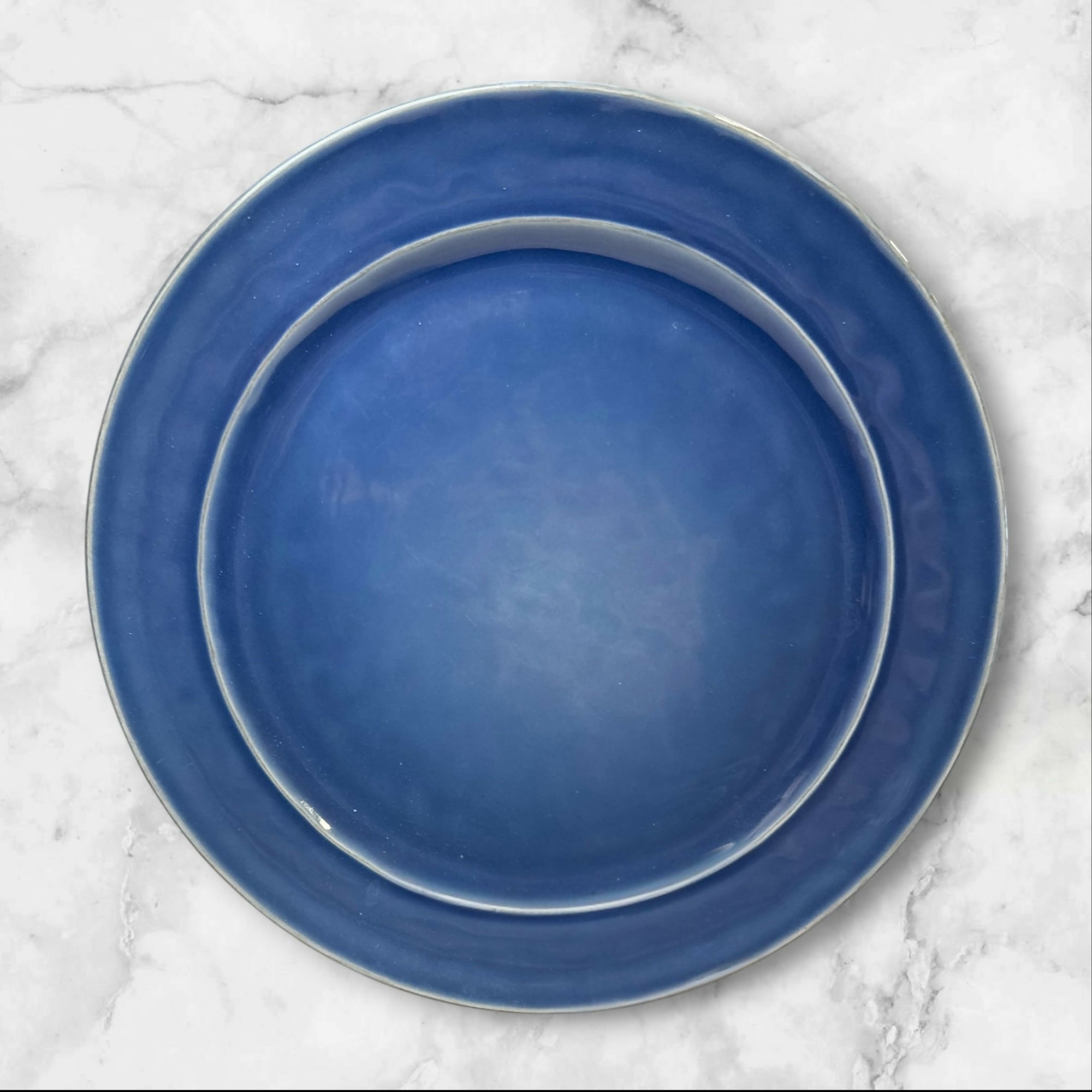 Pottery Barn Cambria Ocean Blue Dinner Plates | Set of 4 | Good Condition