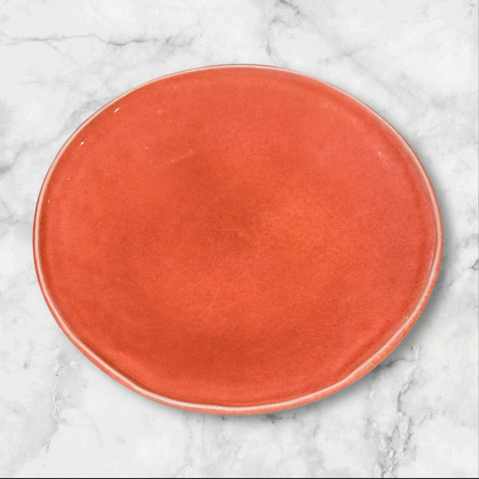 Pier 1 Terracotta Orange Stoneware Salad Plates | Set of 5 | Good Condition