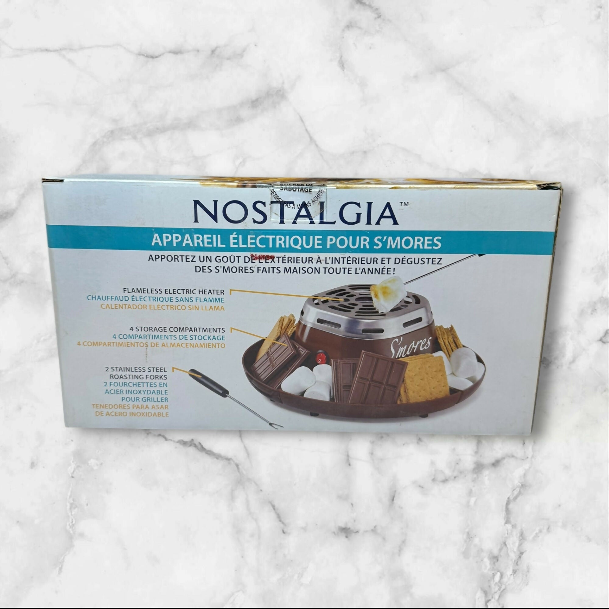 Nostalgia Electric S’mores Maker | Flameless Indoor Roaster | New in Box