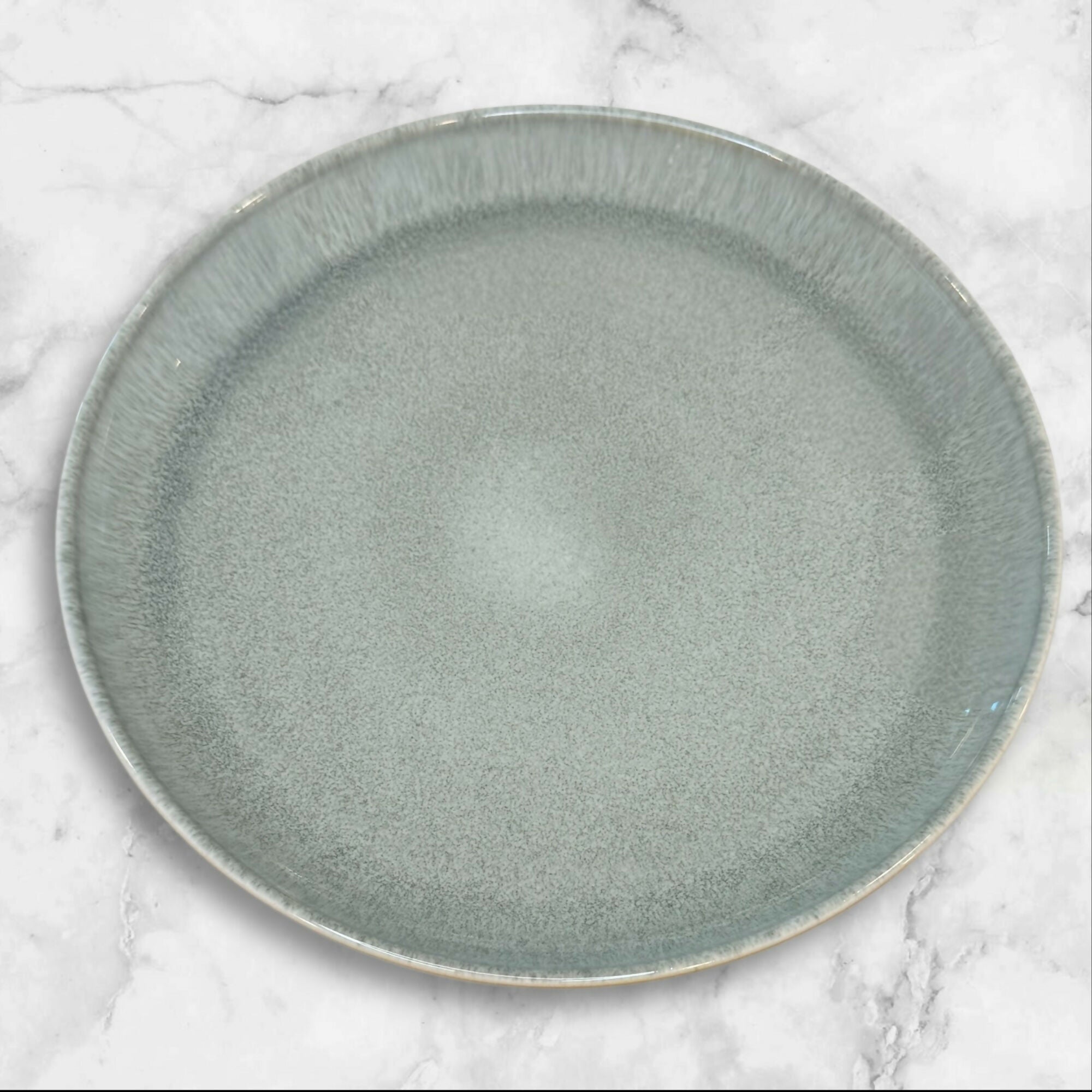 Pokini Handmade Stoneware Dinner Plates 10” Green | Set of 4 | EUC