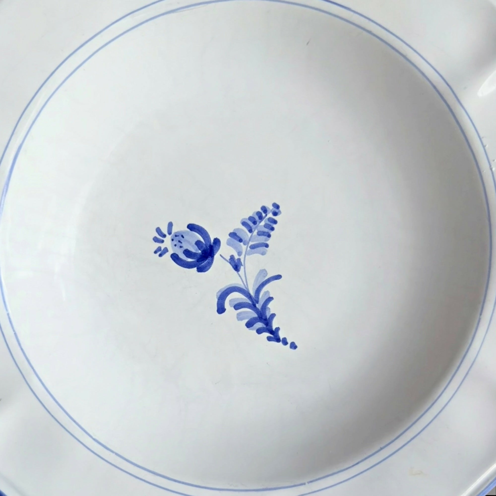 Crate & Barrel Italian Blue Floral Scalloped Bowls | Set of 4 | Rare