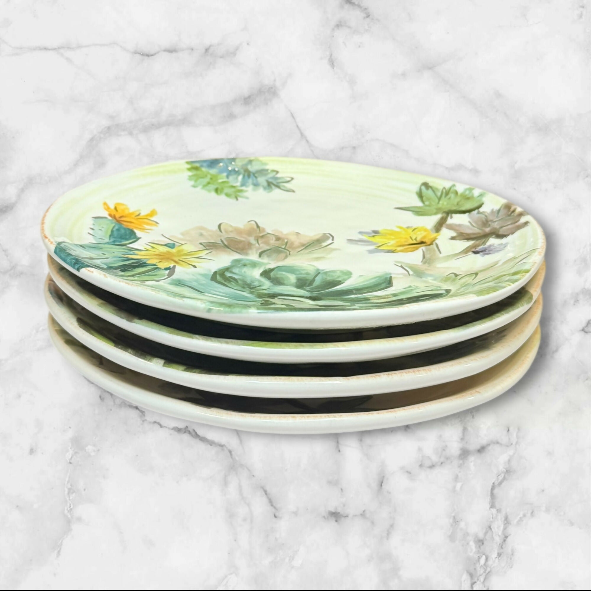 Artimino Hand-Painted Ironstone Salad Plates | Set of 4 | Excellent Condition