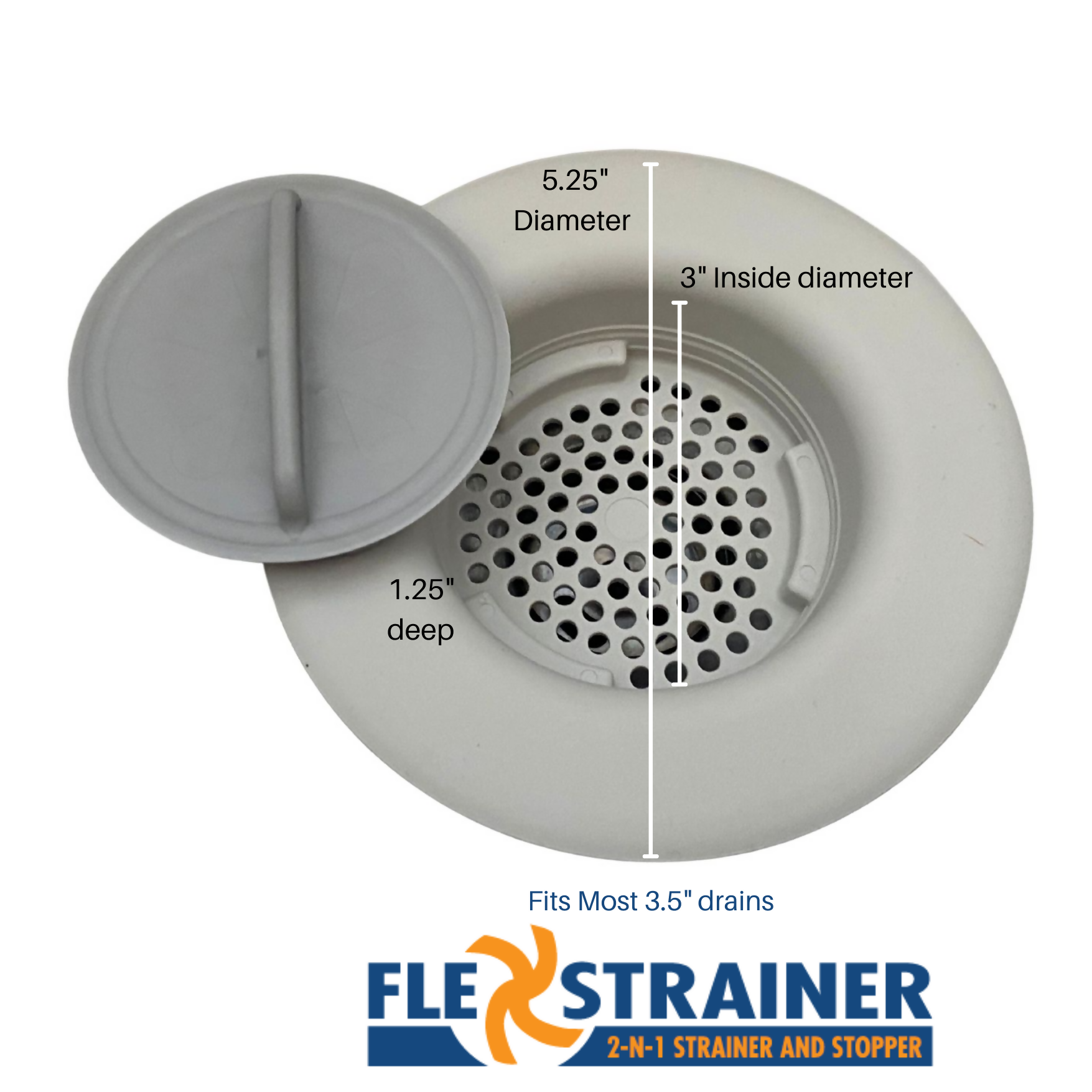 3 Flex Strainer 1pk Grey measurement